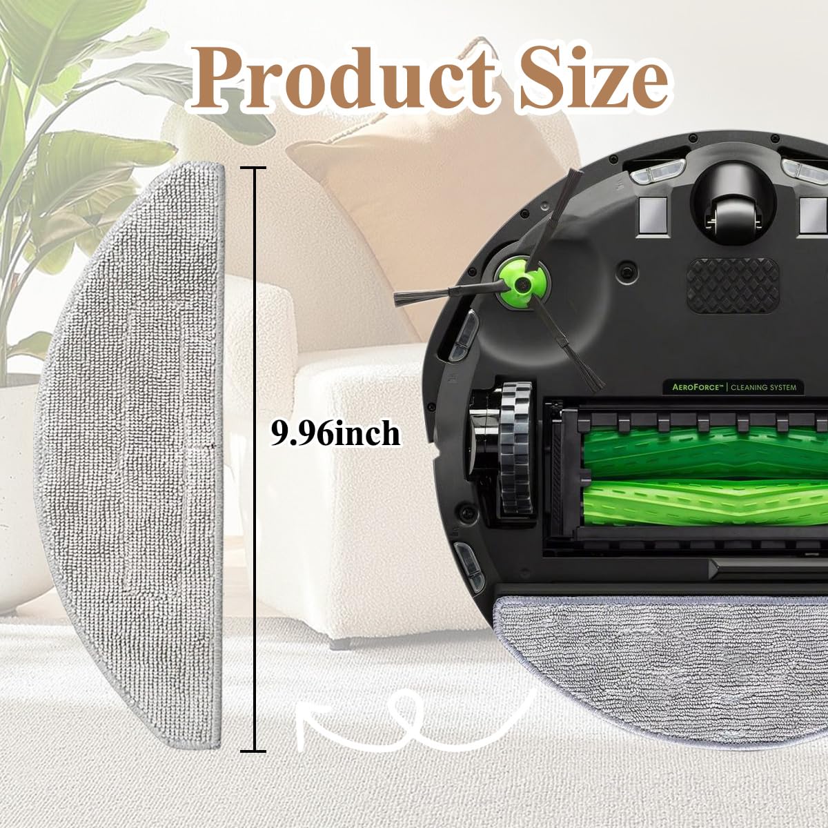 4Pc Replacement Mop Pads Cloth Compatible with Irobot Roomba Combo I5, I5+,J5, J5+ Robot Vacuum Cleaner, Washable & Reusable Microfiber Cleaning Pads