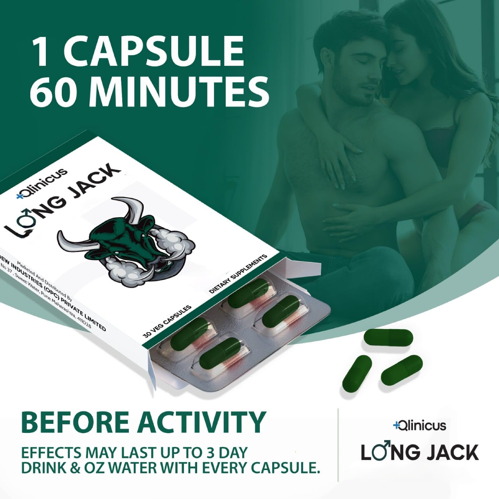 Qlinicus Endurance & Energy Supplement -30 Count Recharge with Extra Strength and Fast Acting Performance | Sports Nutrition for Higher Levels of Vitality,Power,Stamina & Drive-500Mg