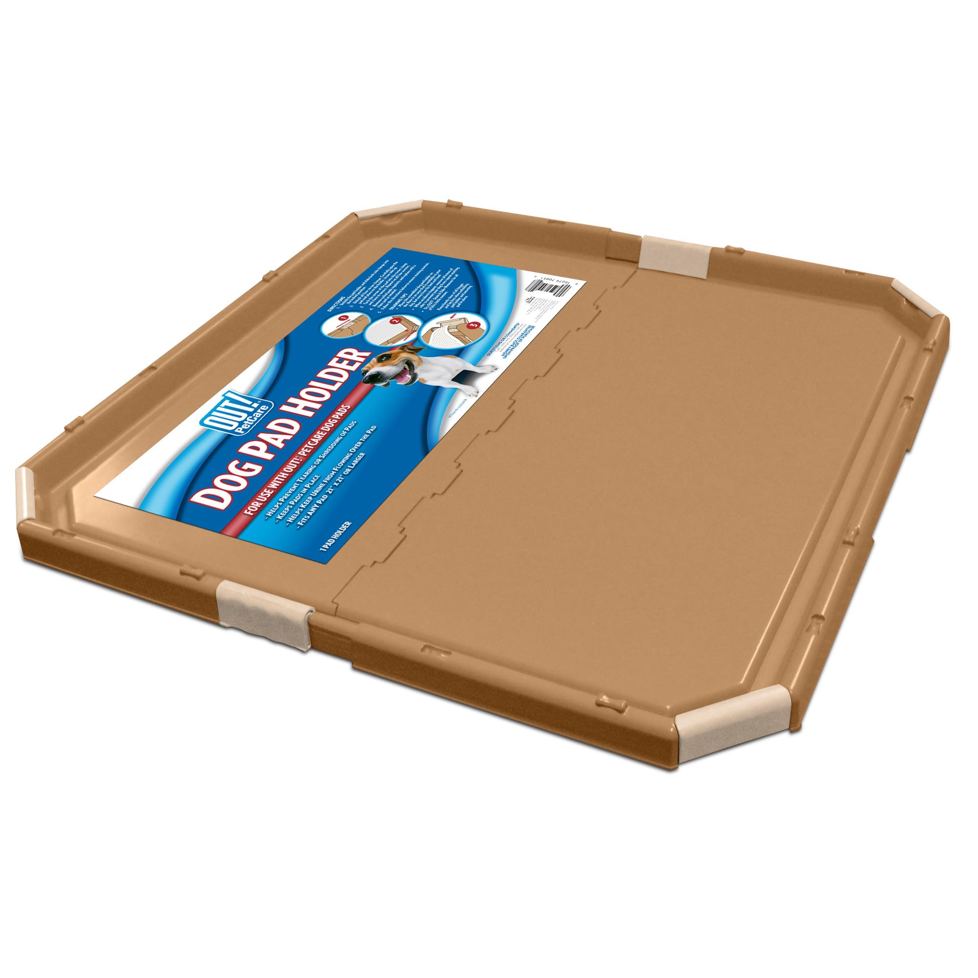 OUT! PetCare Dog Pad Holder Tray, Safe, Effective, Dog Pee Pad Tray, Puppy Pad Tray, Potty Pad Holder for Dogs and Puppies, Indoor Potty Tray for Dogs - 21x21