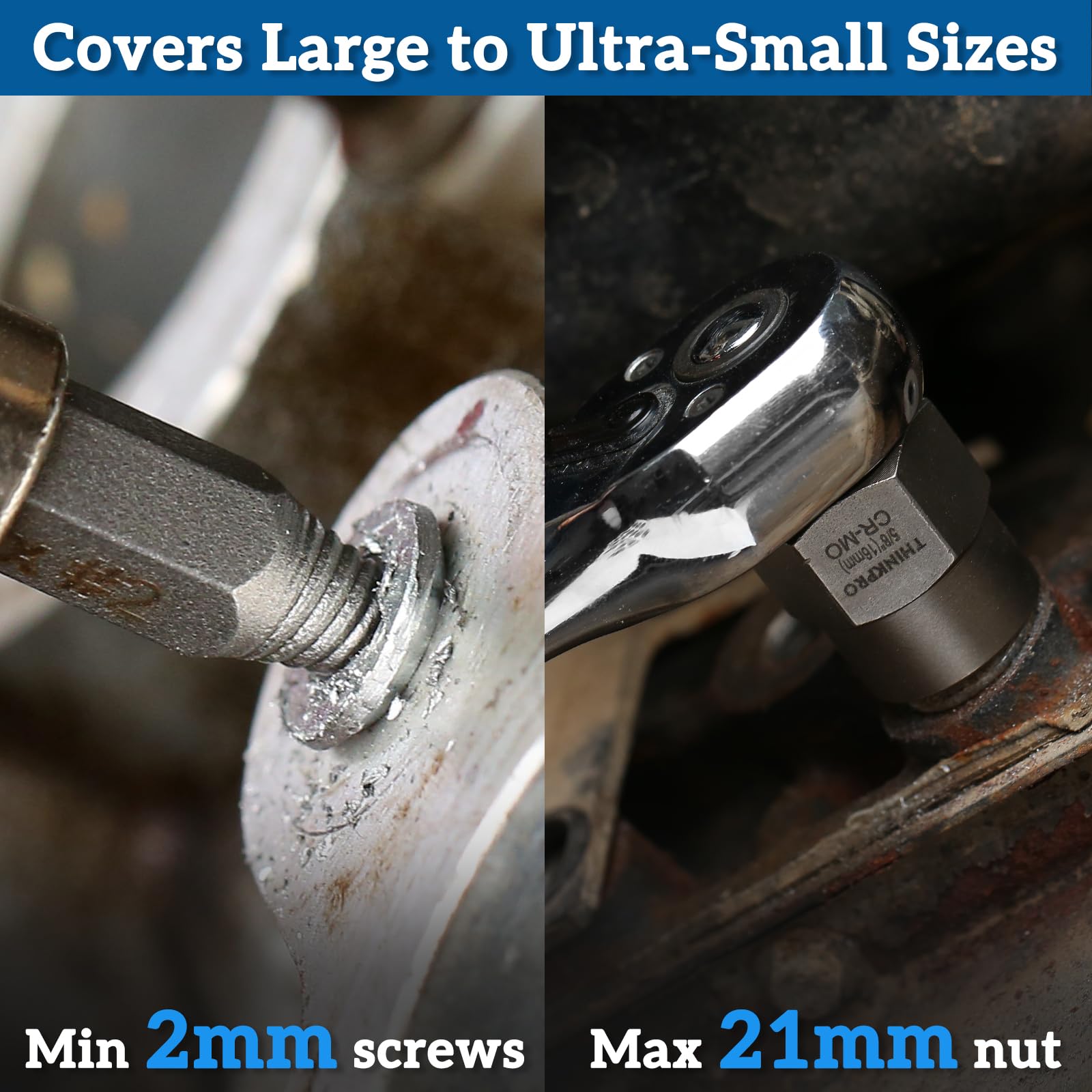 THINKPRO Screw & Bolt Extractor Set,39 PCS Easy Out Stripped Screw Remover with Hex Adapter,Damaged Screw Extractor Set for Broken,Frozen,Rusted,Rounded-Off Studs.