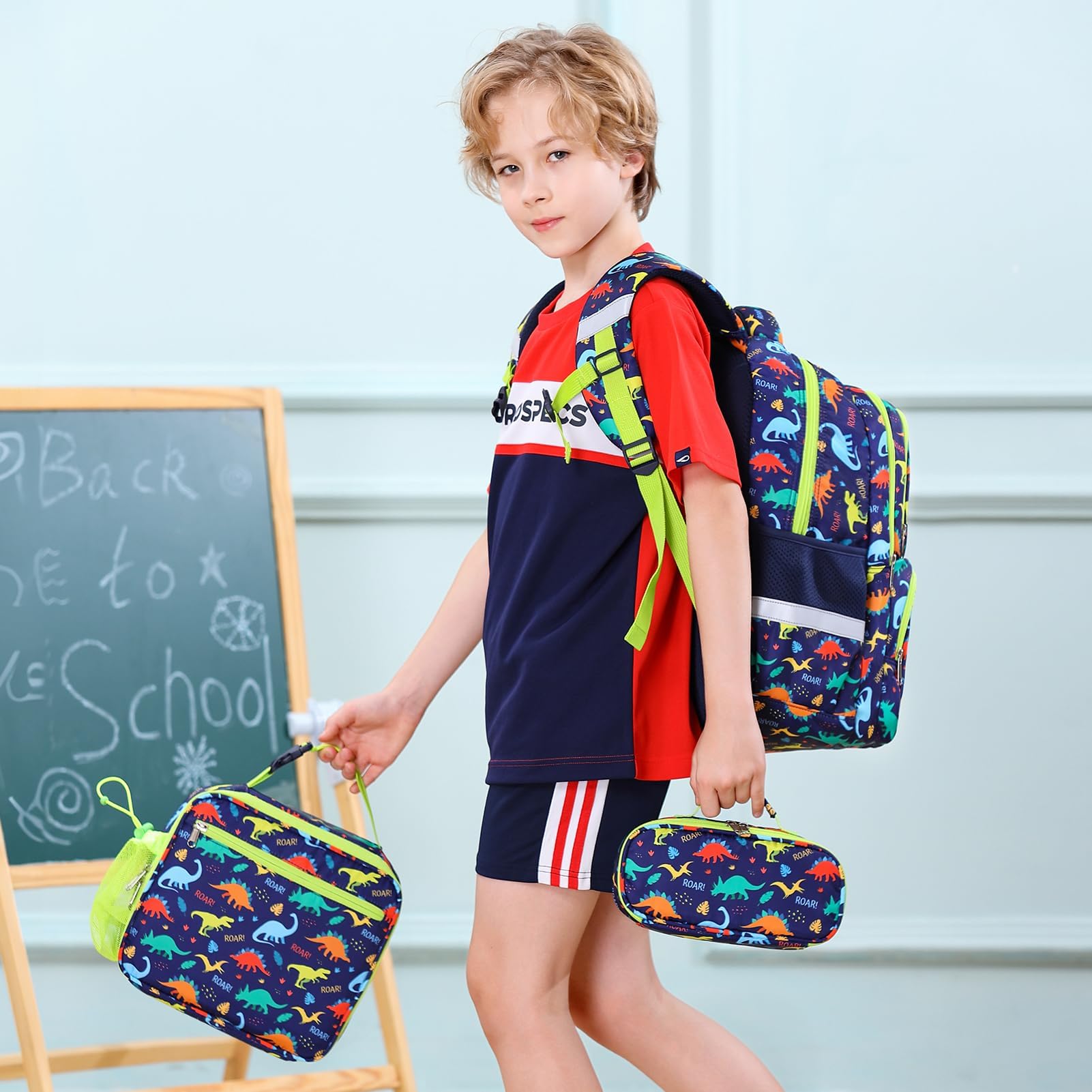 Fimibuke Kid Backpack for School Girl - 3PCS Waterproof Toddler School Bag Cute Bookbag Set with Lunch Box & Pencil Case for Preschool Kindergarten Elementary Back to School Student Ages 3-12, Rainbow