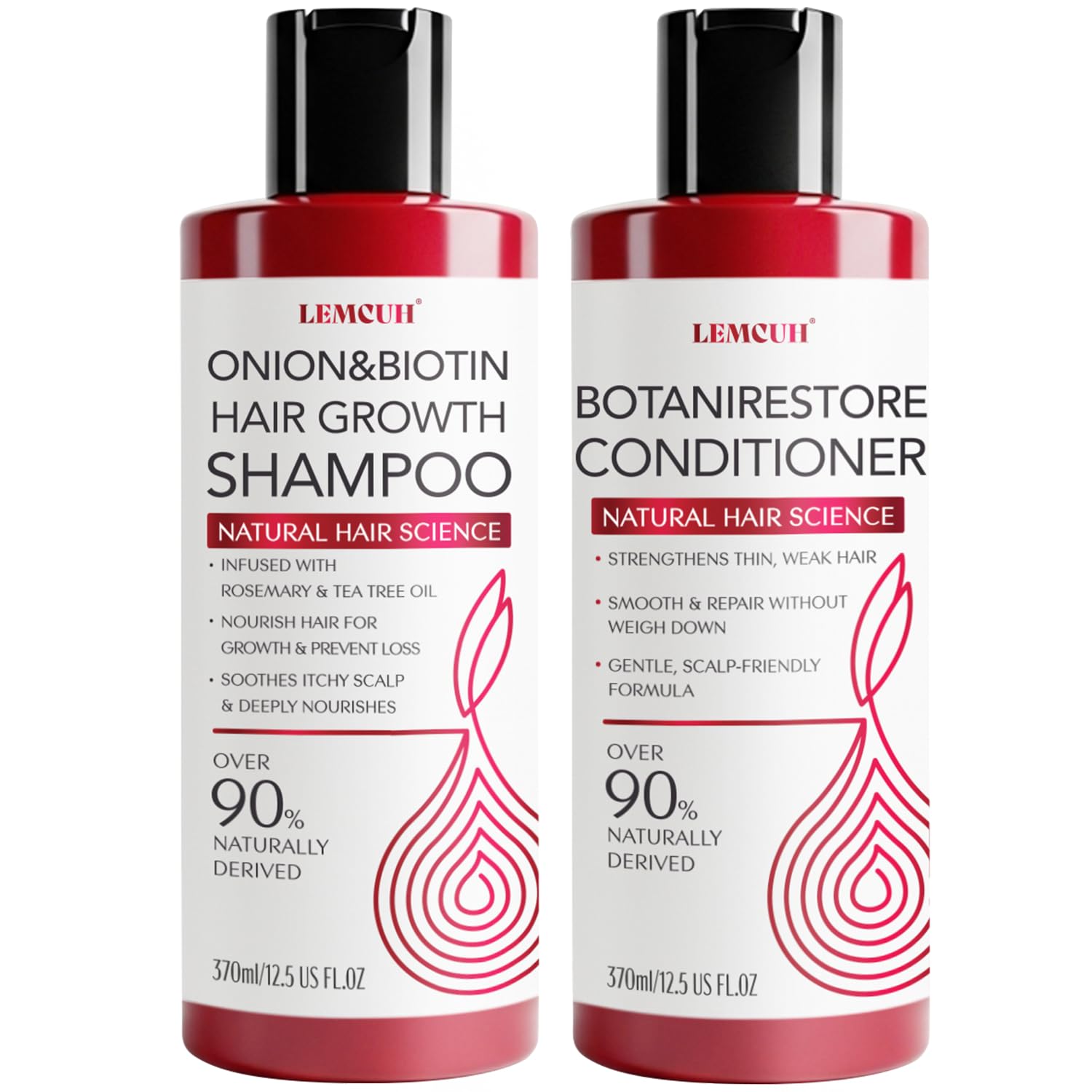 Onion Shampoo and Conditioner For Hair Growth - Onion Hydrosol Shampoo Duo With Biotin, Rosemary For Thinning and Healthier Thicker hair - Paraben Free, Nourishing, Safe for Sensitive Scalp
