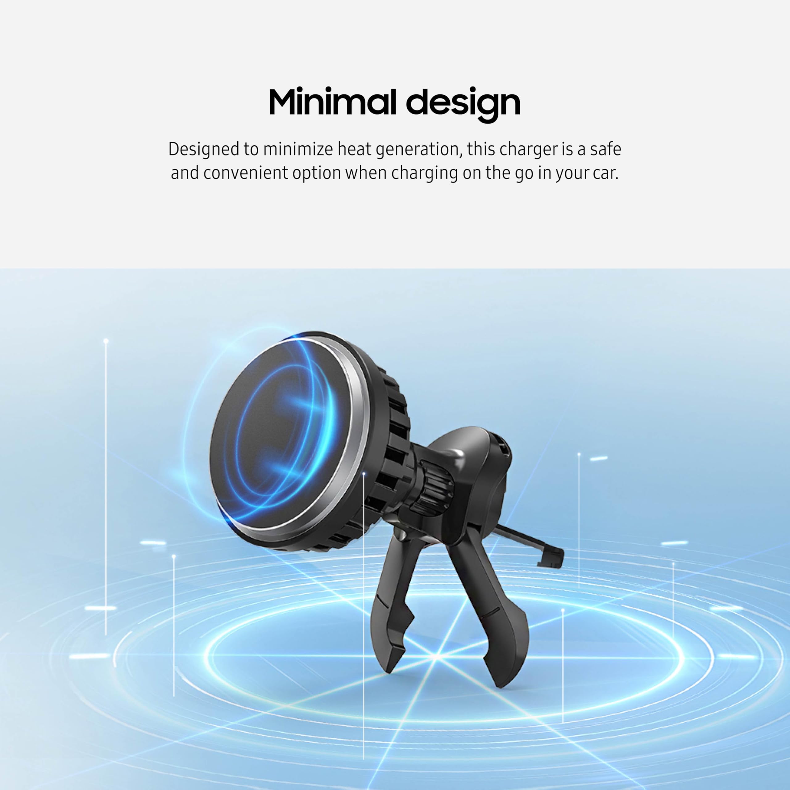 SAMSUNG Single Wireless Charger, Fast Charging, Qi2.0 Technology, Magnetic Desk or Bedside Charging Station, Slim Design