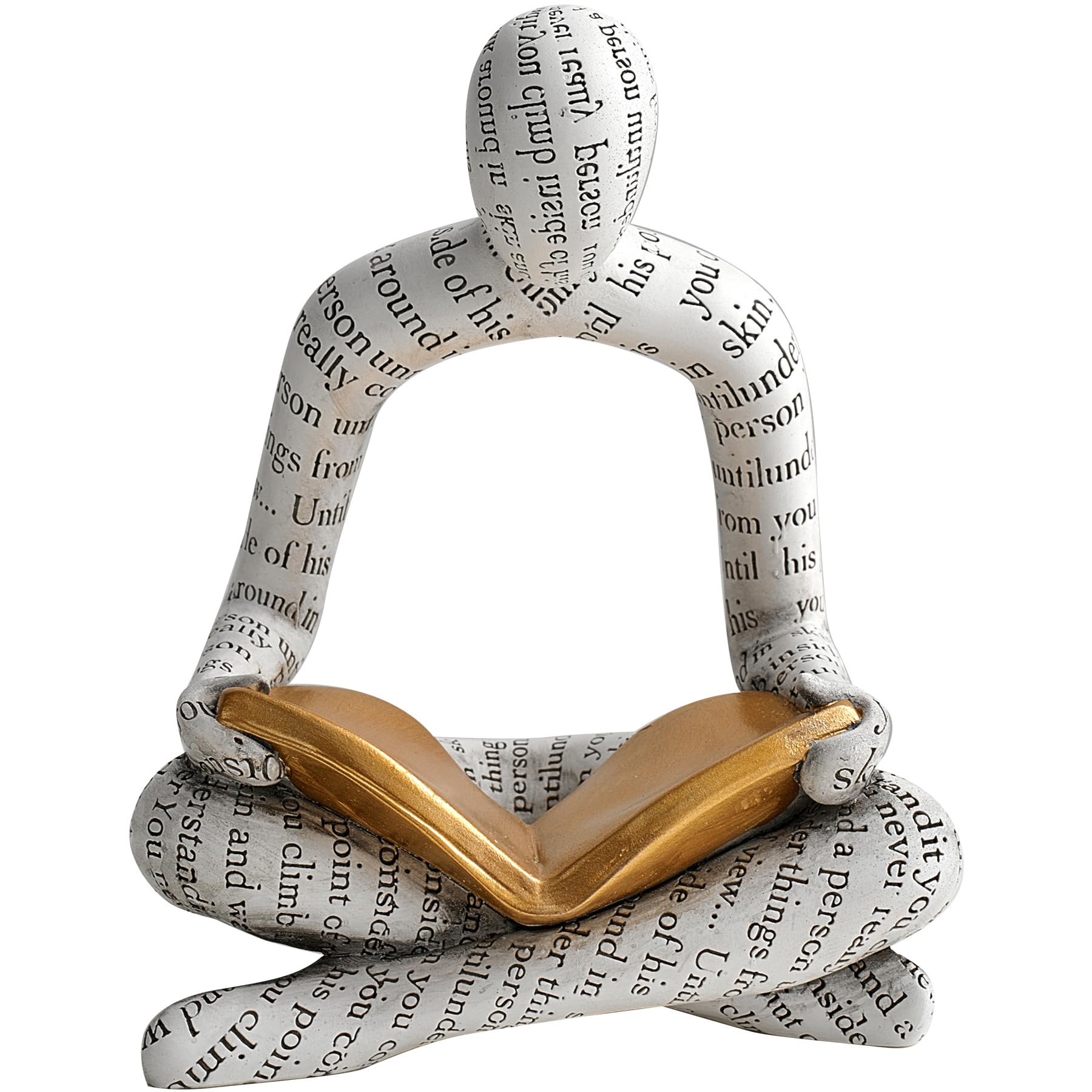 XGZY Abstract Thinker Reading Statue: Aesthetic Sculpture Room Decor Modern Decoration for Shelf Table Desk Living Room Office Bedroom