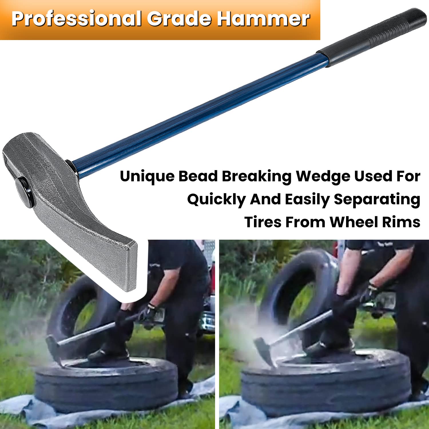 Replacement for Ken-Tool 35429 Bead Brkg Wg, 32 In, STL, Blue Black Tire Bead Breaker Wedge TG11E Duck-Billed Hammer For Passenger Car Truck Bus ATV UTV Farm Tractor Aircraft Tires