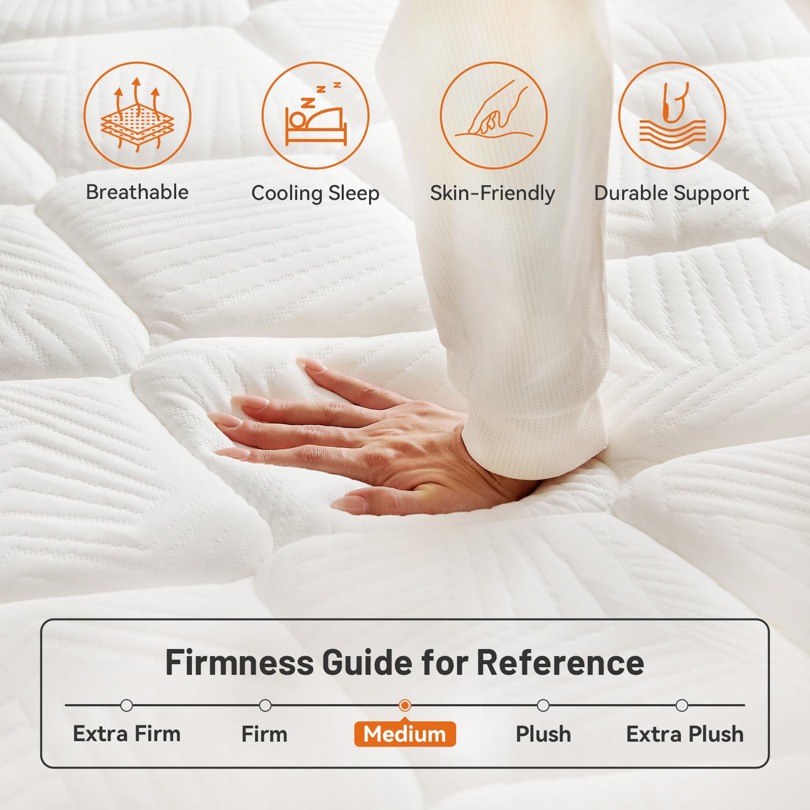 KYSHANN Queen Mattress, 12 Inch Queen Hybrid Mattress in a Box, Upgrade Individually Pocket Springs, Medium Firm, Pressure Relief, Breathable Comfort and Durable, 365-Night Trial, 10-Year Warranty