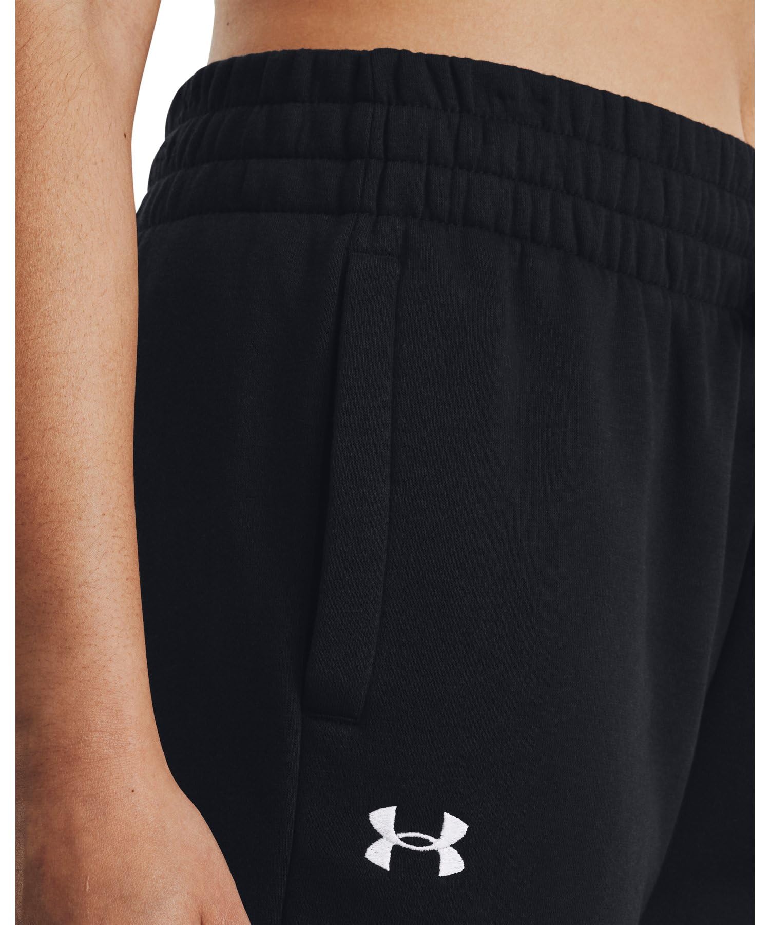 Under Armour Womens Rival Fleece Joggers, (001) Black / / White, Small