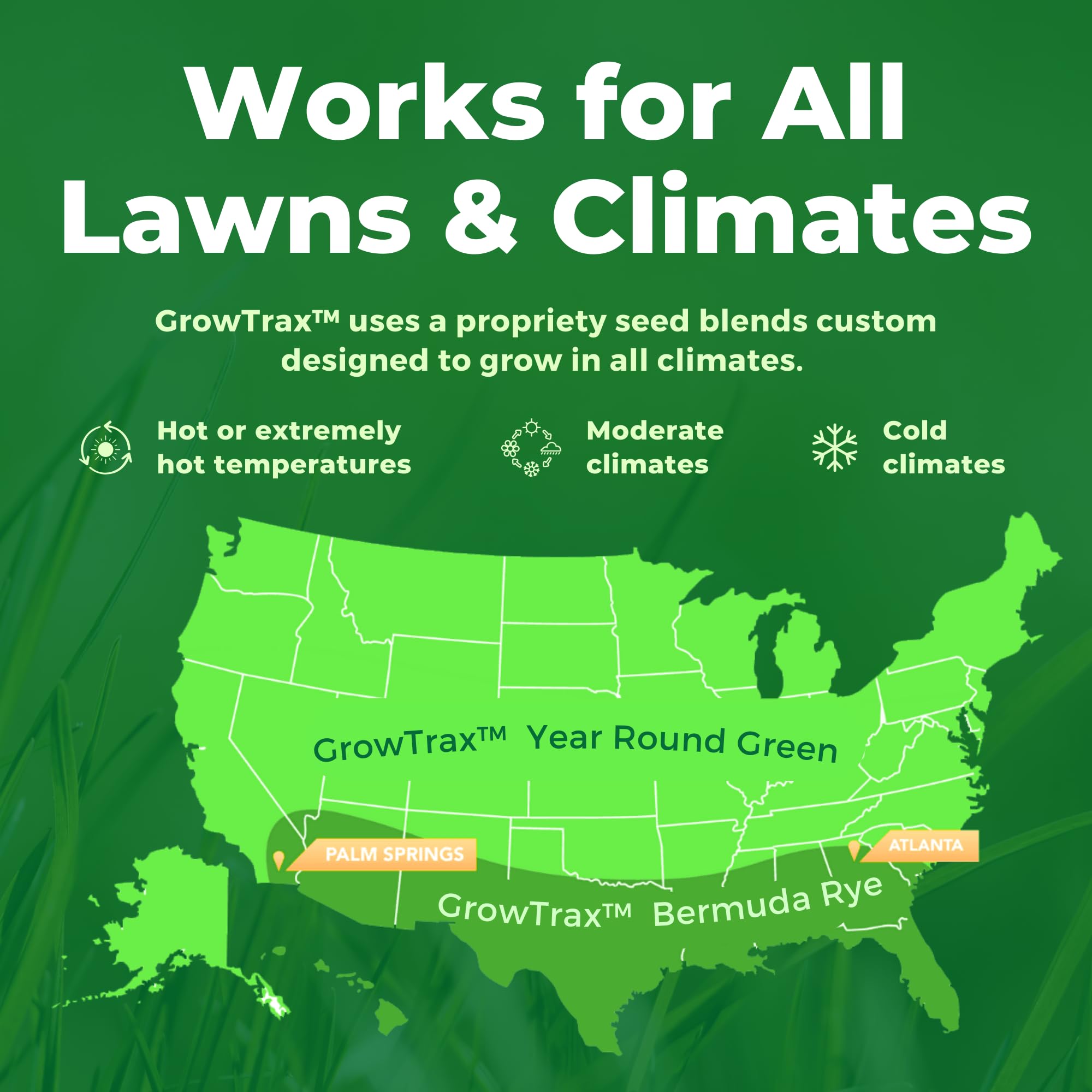 Growtrax Biodegradable Grass Seed - 50 SQFT Bermuda Rye - Grass Seed and Fertilizer for Lawns, Dog Patches & Shade - Just Water & Grow - No Fake or Artificial Grass