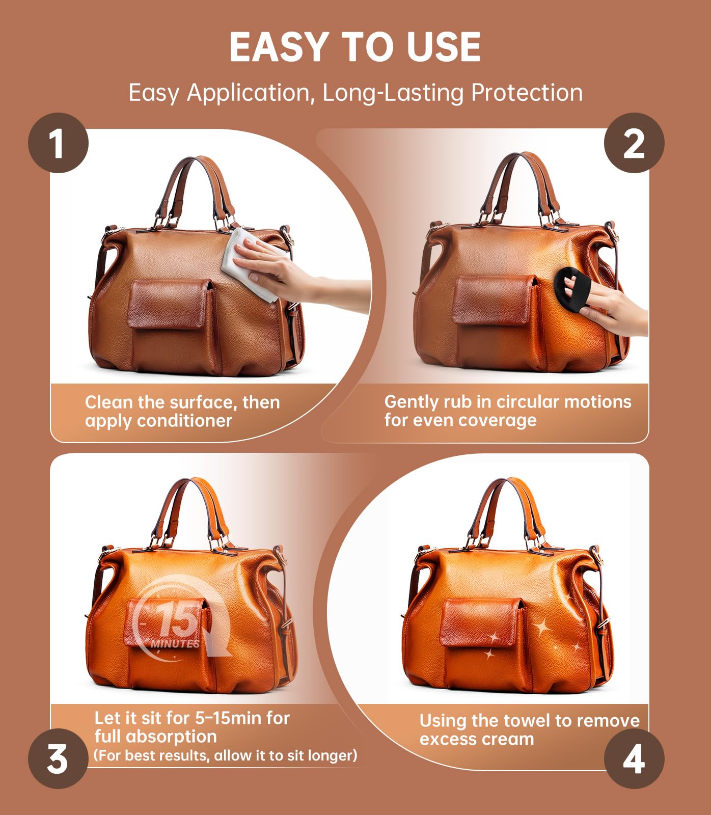 Leather Conditioner - 2 Pack, All-In-One Leather Care Treatment for Couch, Sofa & Furniture, Restores Softness & Shine, Safe for Shoes, Boots, Purses, Car Interior & Leather Seats, Family & Pet Safe