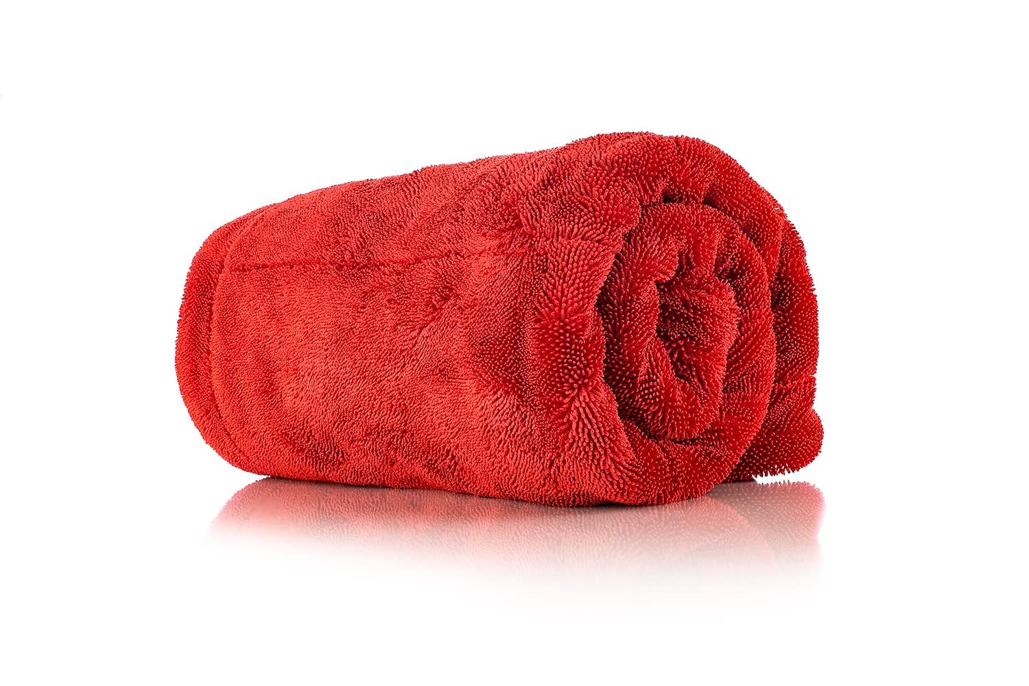 The Rag Company - The 1500 - Heavy Duty Car Drying Towel; Perfect for Trucks, Commercial Vehicles, RVs, Boats, and More; Premium 70/30 Blend Twist Loop Design, 1500gsm, 30in x 30in, Red