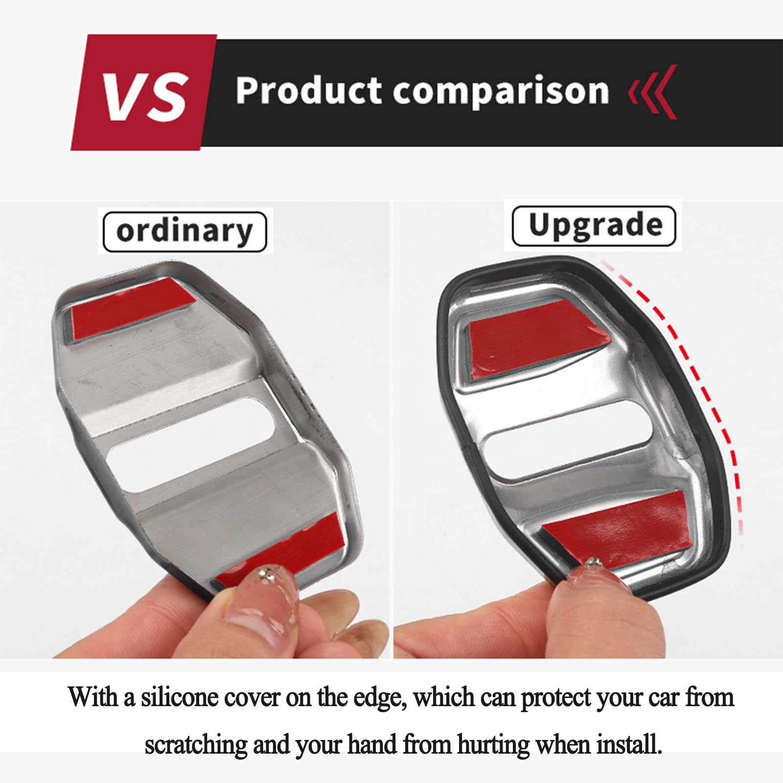 Speechn Car Door Lock Latches Cover Protector Replacement for BMW Car Accessories 1 2 5 6 7Series X1 X3 X5 X6 F15 F20 F45 G01 G02 G20 G30(4Pcs Black