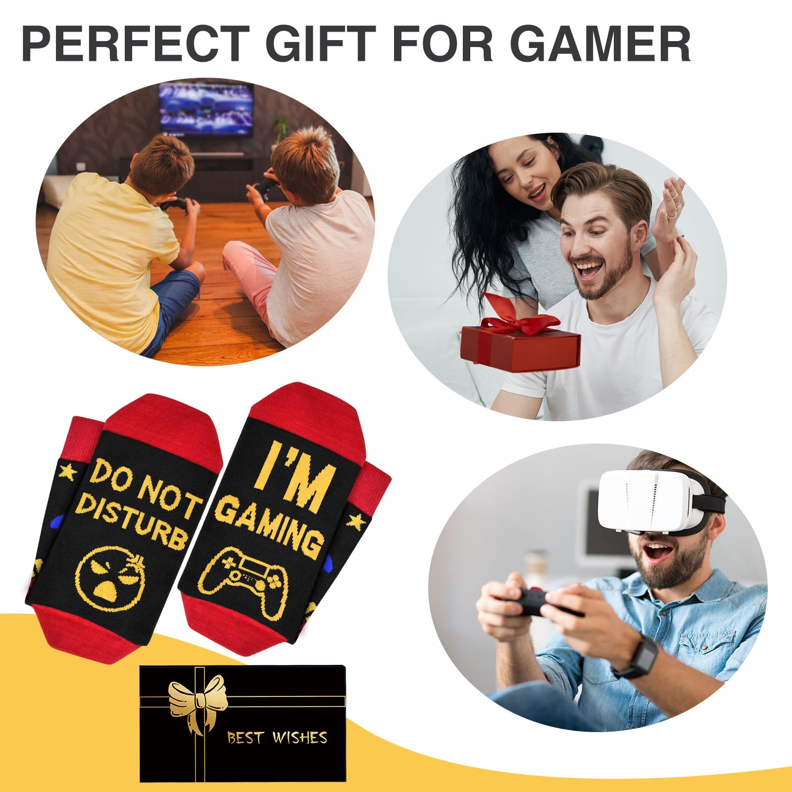 Dealswin Do Not Disturb I'm Gaming Socks, Funny Gamer Gifts for Teen Boys Game Socks Christmas Gifts Ideas For Teenage Boys