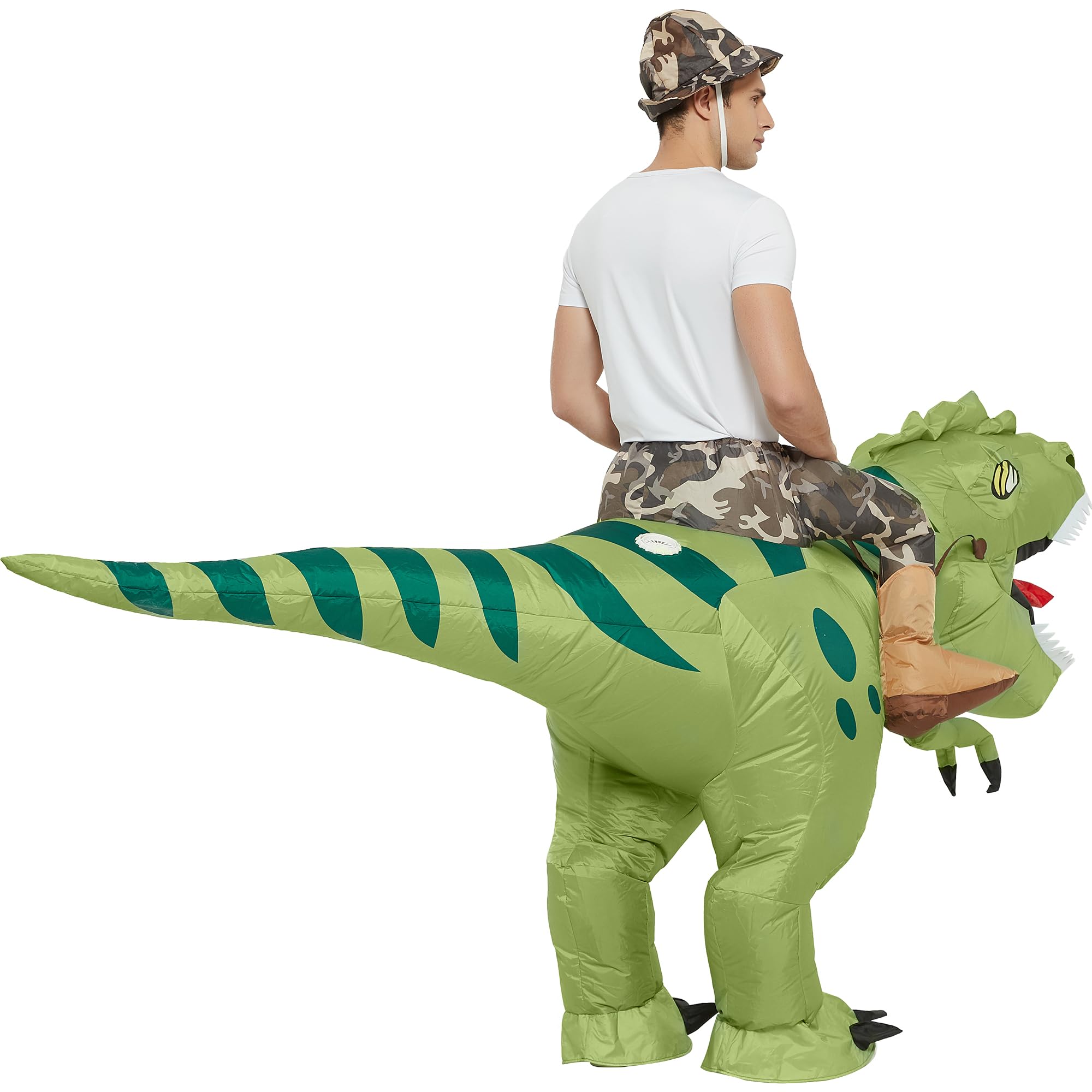 One Casa Inflatable Dinosaur Costume Riding T Rex Air Blow up Funny Fancy Dress Party Halloween Costume for Adult
