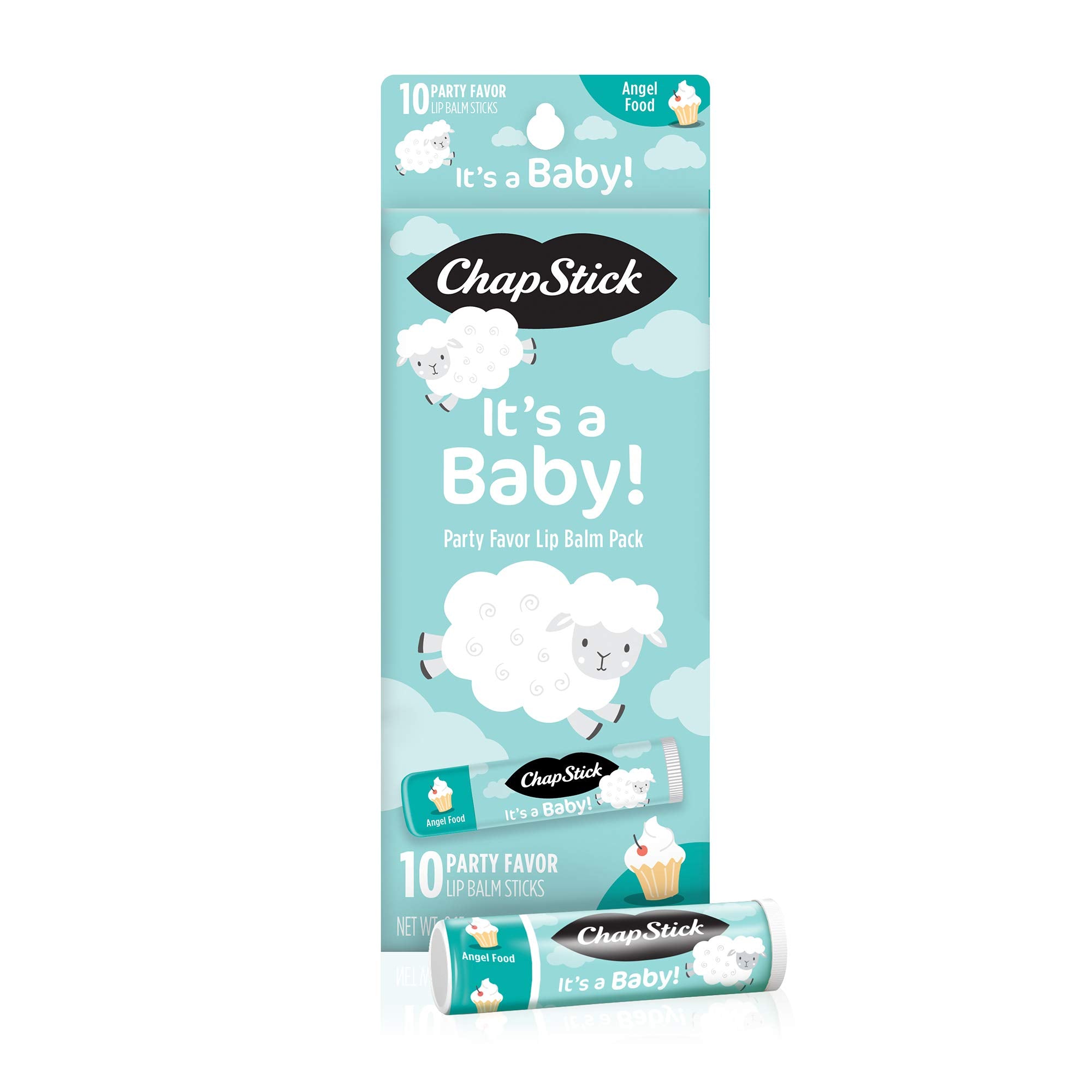 Chapstick Party Favor Lip Balm Gift Pack It's a Baby 10 sticks 0.15 oz each, Cream White
