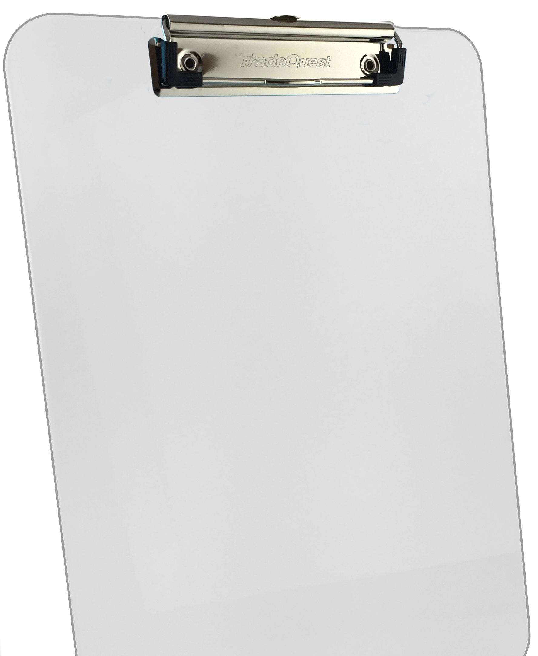 Trade Quest Plastic Clipboard Transparent Color Letter Size Low Profile Clip (Pack of 6) (Clear)