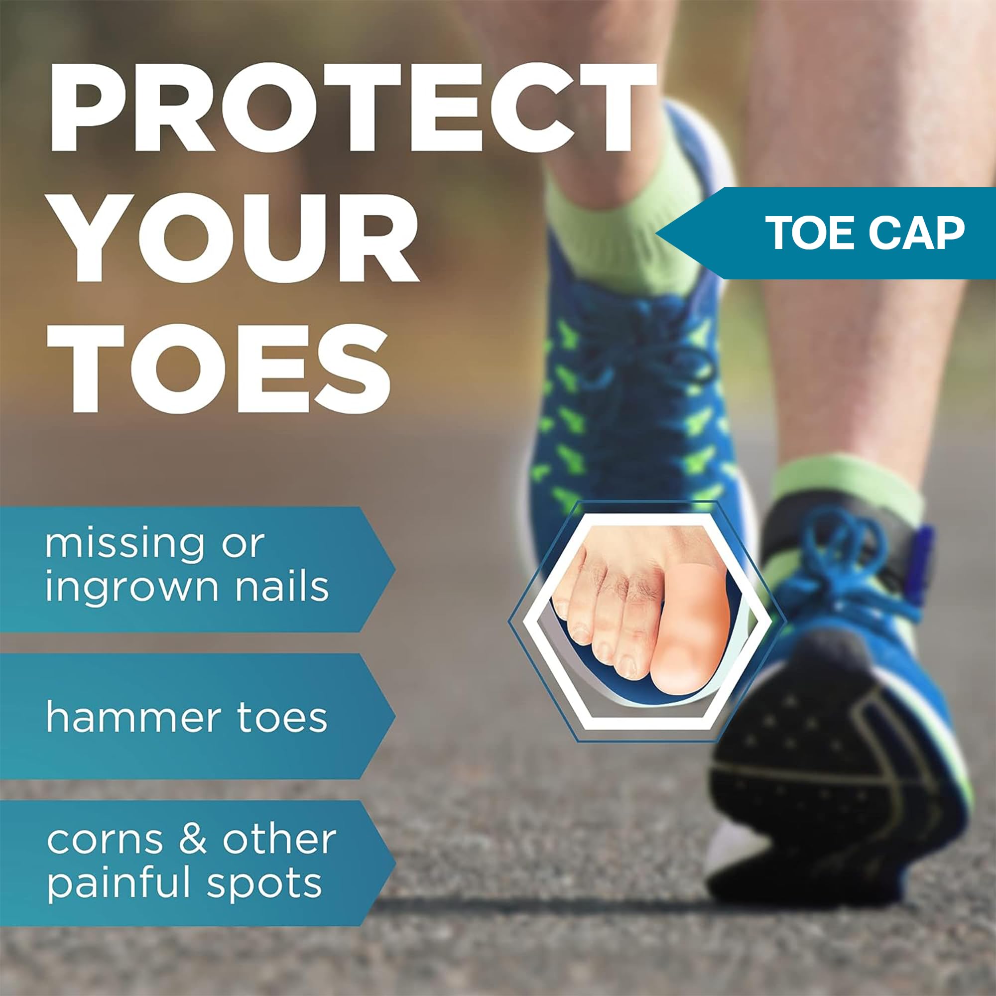 Homergy Original Soft Gel Toe Cap - 6 Big Toe Protectors and Hammer Toe Straightener Corrector Splint - 4 Pcs for Women & Men