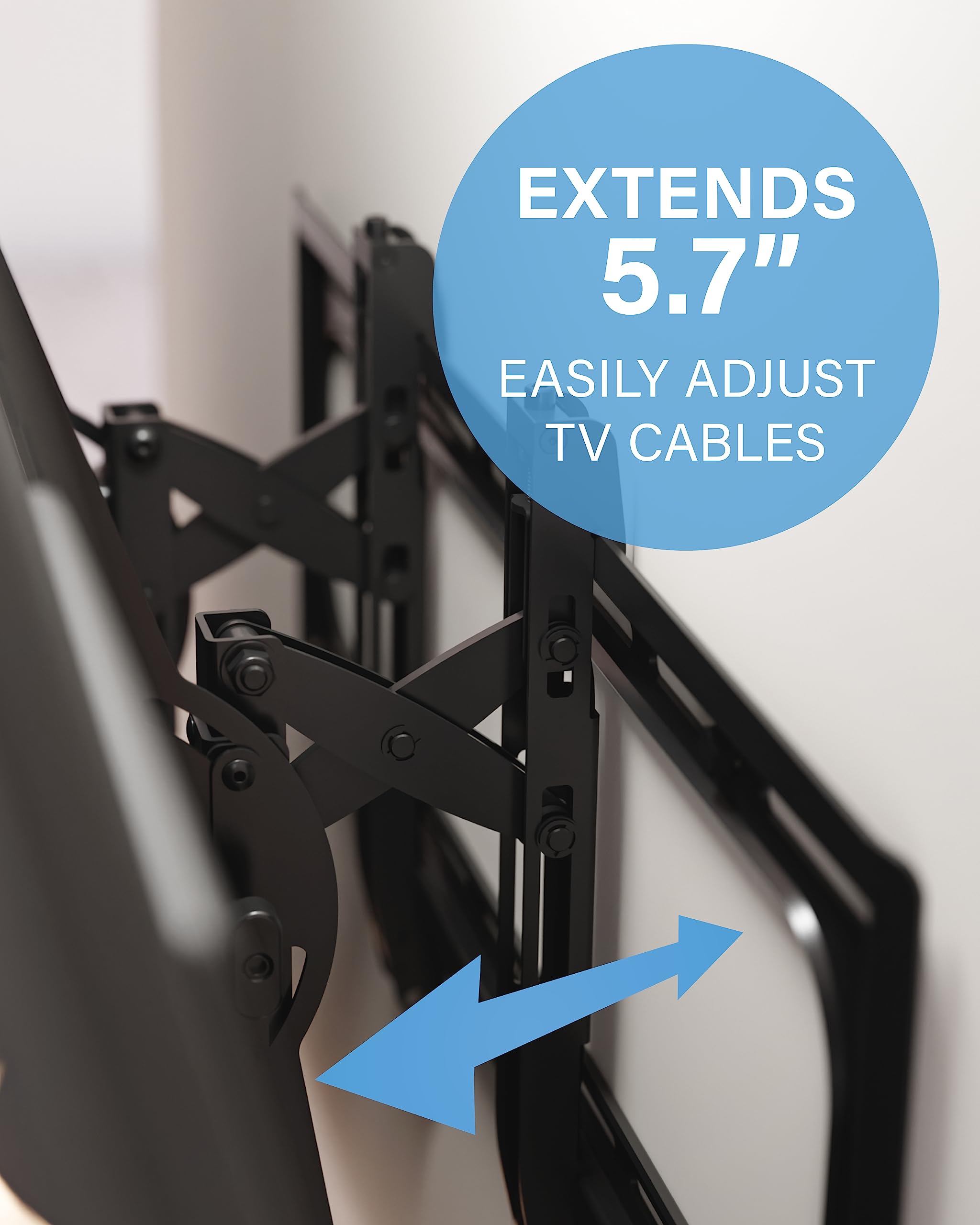 SANUS Tilting TV Wall Mount for Large TVs Up to 90” - Premium Tilt Mount w/Universal Fit - Smooth 5.7" Extension Allows for Cable Management - Includes Hardware & Drill Template for Easy Install