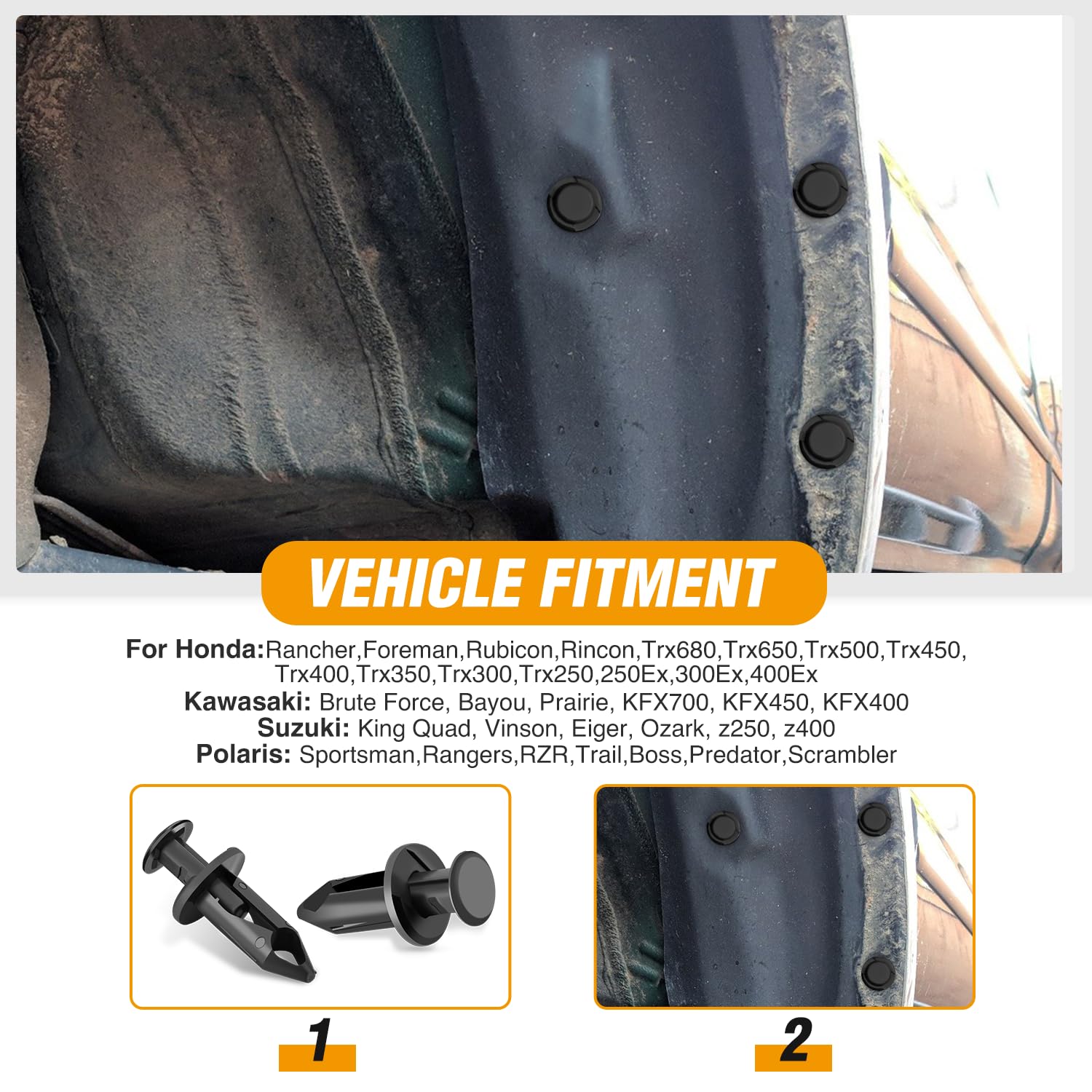 GOOACC 100PCS Fender Clips Body Rivets Engine Under Cover Splash Shield Guard Clips for Honda 90653-HC4-900,GM 21075686 7661855 with 1PC Fastener Remover