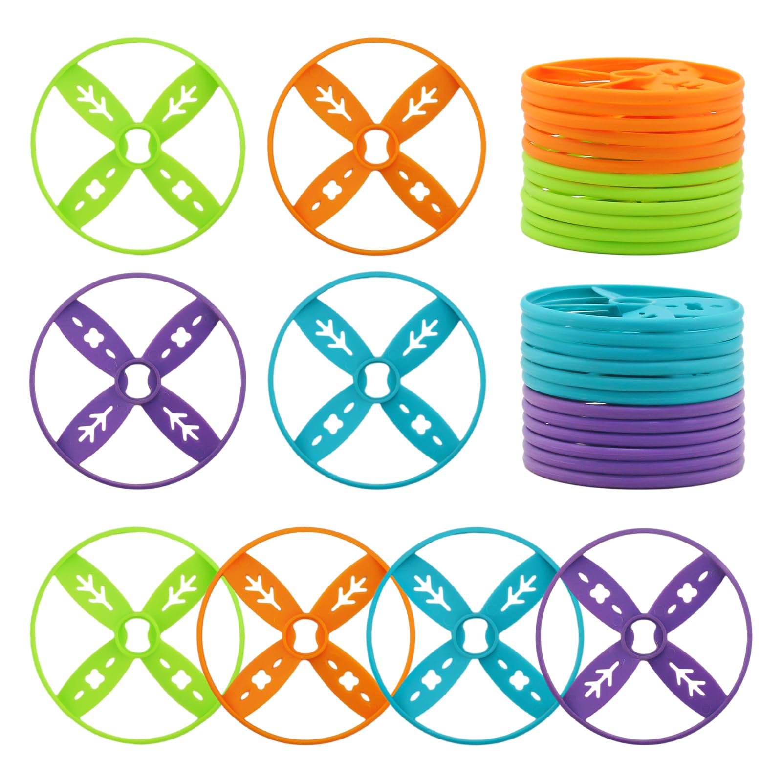 Outside Toys for Kids Ages 4-8, 24 Pack Flying Discs Supplement Set - Compatible with Most Handheld and Foot-Powered Flying Disc Toys, Includes 4 Vibrant Colors, Must-Have for Flying Disc Enthusiasts