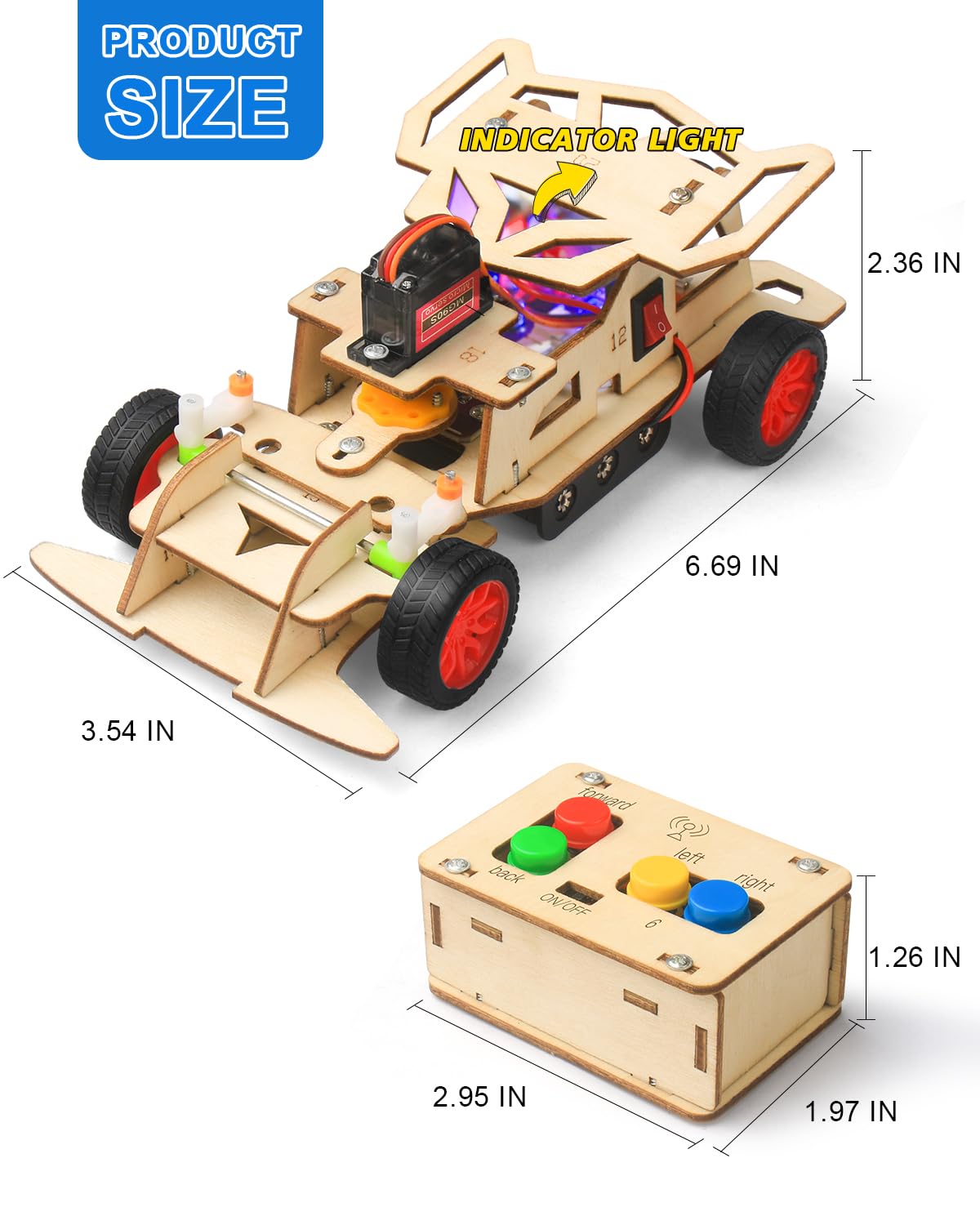 Poraxy STEM Kits for Kids Age 8-10-12, Building Remote Control Model Car, Wooden 3D Puzzles, Toys for Ages 8-13, Science Educational Projects Crafts, Gifts for 8 9 10 11 12 13 Year Old Teen Boys Girls