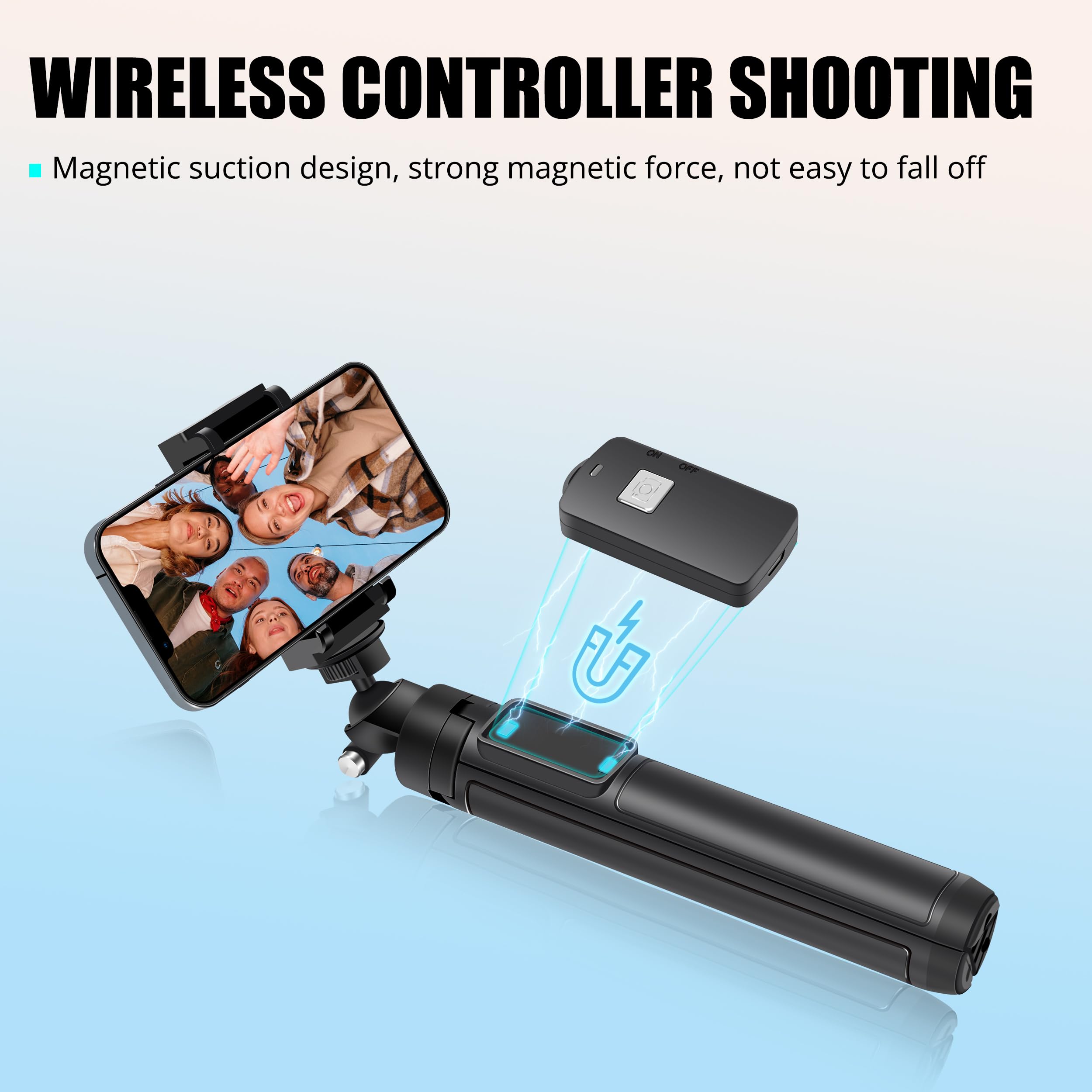 Selfie Stick, 50 inch Selfie Stick Tripod with Wireless Remote, Phone Tripod Stand Compatible with iPhone 14 13 12 11 pro Samsung Note 20 10 S20…