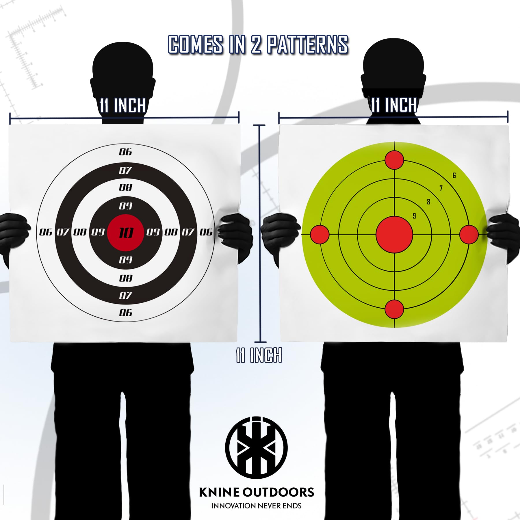 KNINE OUTDOORS Pellet Bullet Trap, 100 Pack 11" X 11" Bullseye Paper Targets, Pellet Gun Targets for Backyard, Bullet Box (Bullet Trap) (Bullet Trap)
