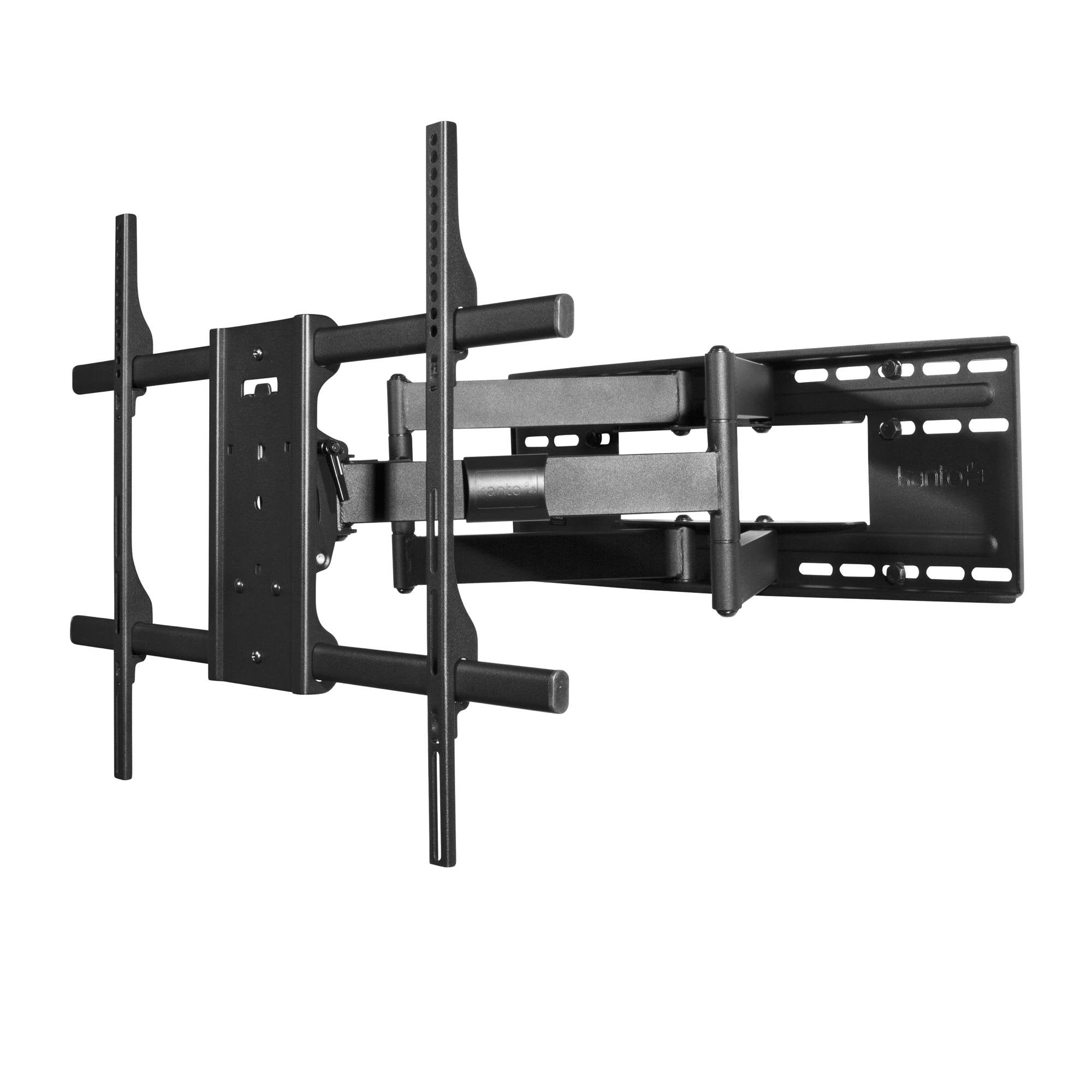 Kanto FMX3 Full Motion Articulating TV Mount for 50 to 100 inch TVs | Supports up to 150 lb (68 kg) | Up to 28" Extension | +15° to -5° Tilt | 88° Swivel | Black.