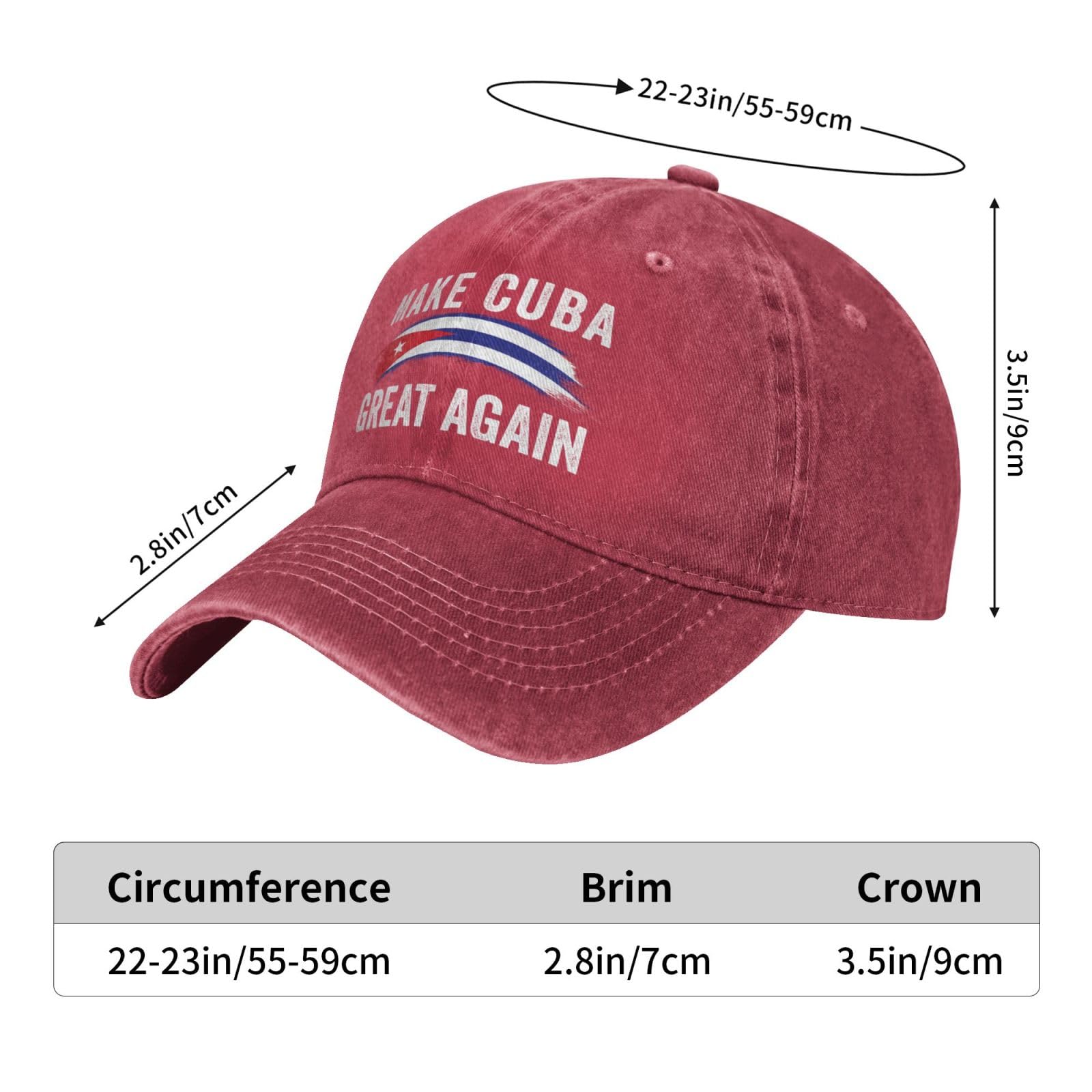 Make Cuba Great Again hat Cuban Flag Retro Cotton Cap Red
