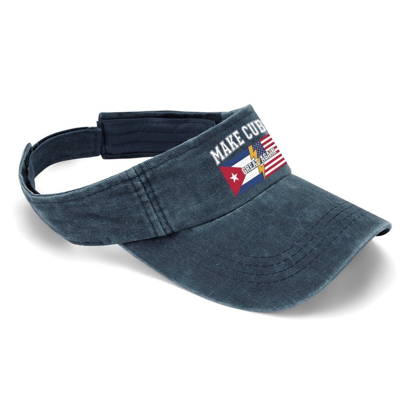 Make Cuba Great Again Trendy Beach Baseball Cap for Women Cuban Flag Beach Baseball Hats Dark Navy Blue