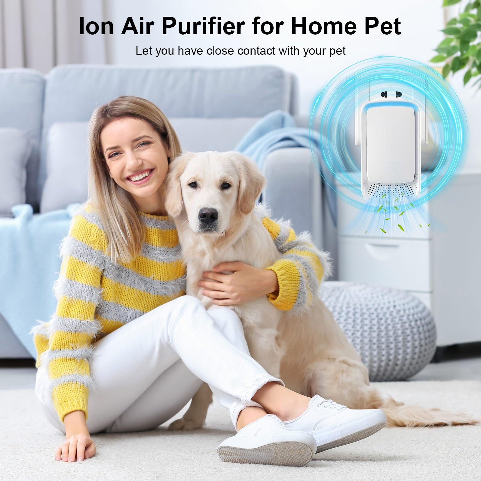 KLVEU Negative Ion Air Purifier Plug in,Ionic Air Purifiers for Home, Bedroom, Office, Mini Portable Air ionizers Quiet Air Cleaner for Home(4)