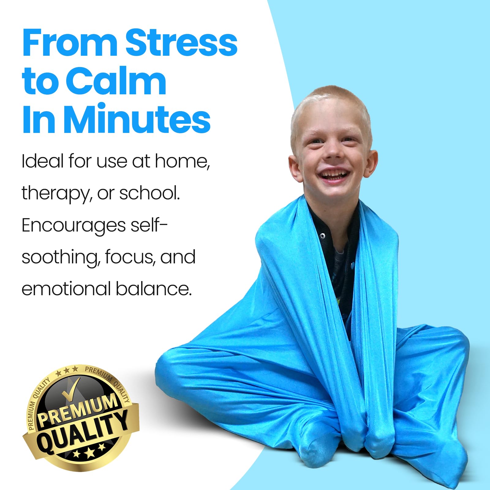 Sensory Body Sock XL for Kids Adults โ Blue Compression Sack for Focus, Movement, Calm & Coordination โ Stretchy Autism Suit โ X-Large
