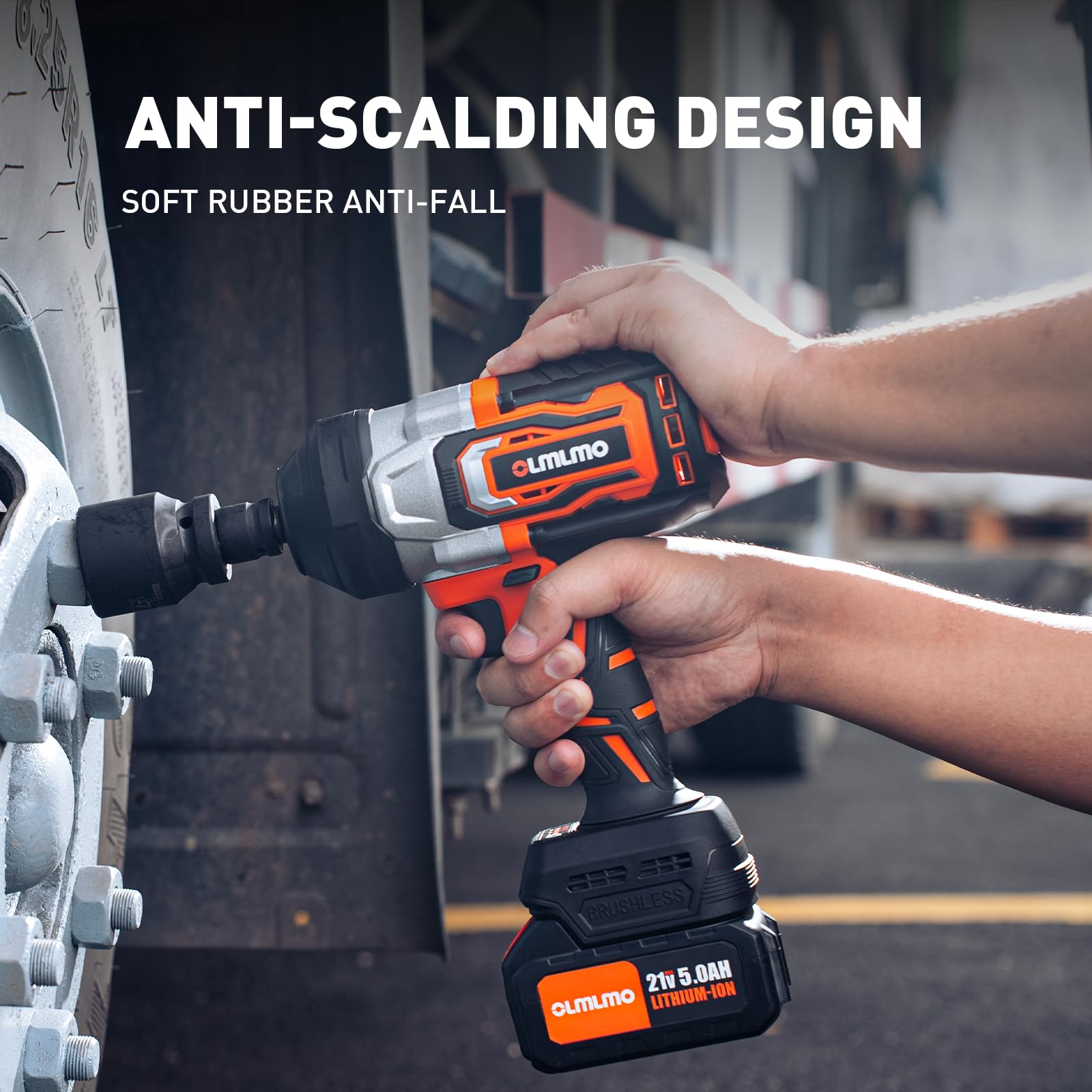 1300N.m/1000Ft-lbs Cordless Impact Wrench 1/2 Inch, 2 x 5.0Ah Batteries Brushless Impact Wrench with Fast Charger, 3 Variable Speeds High Torque Impact Gun 4 Sockets Portable Suitcase for Car Tire DIY