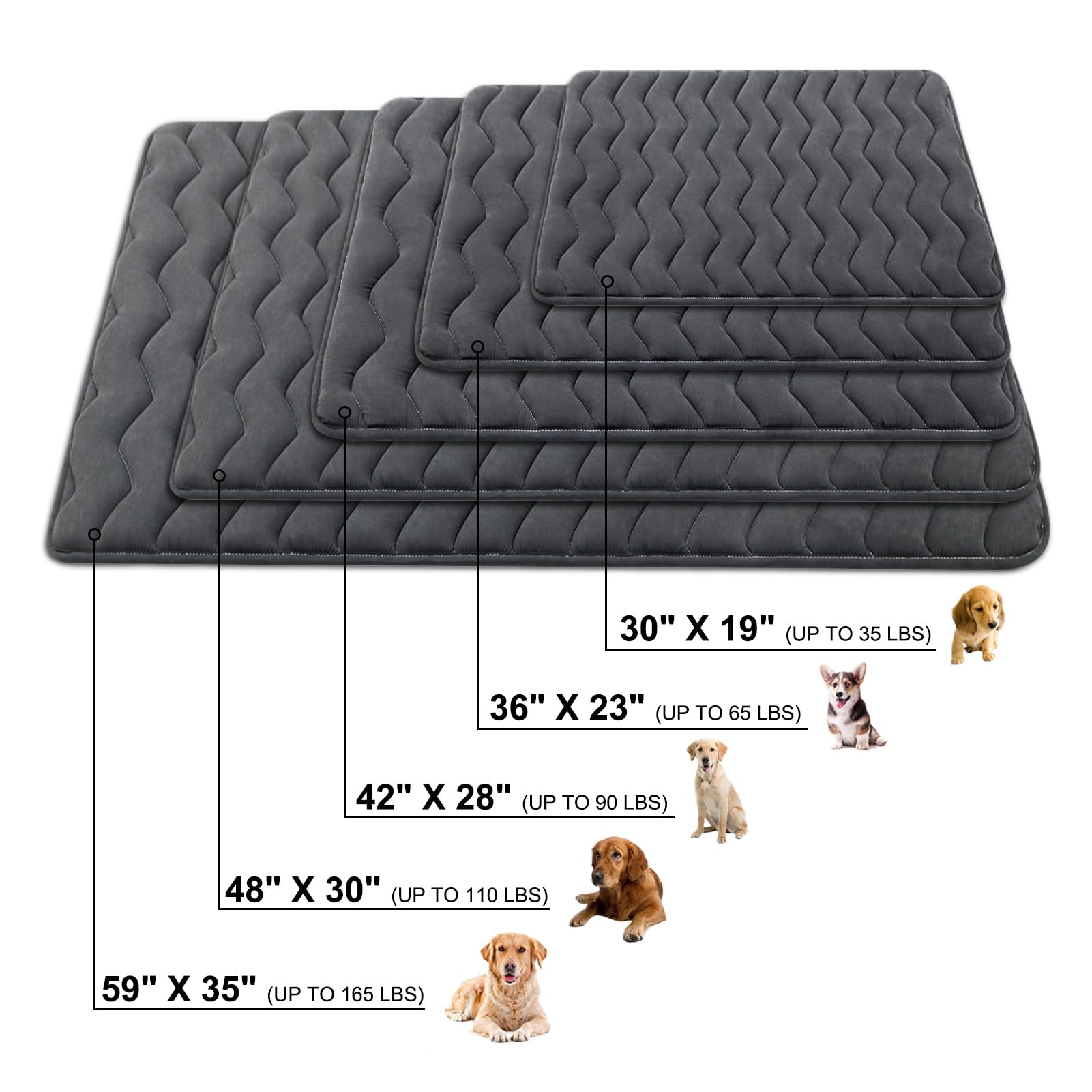 Bubble bear Dog Crate Mat,Soft Dog Crate Mat with Anti-Slip Bottom,Machine Washable,Portable Kennel Pad, Lightweight Travel Flat Pet Beds for Indoor& Outdoor Dogs(36"X 23")