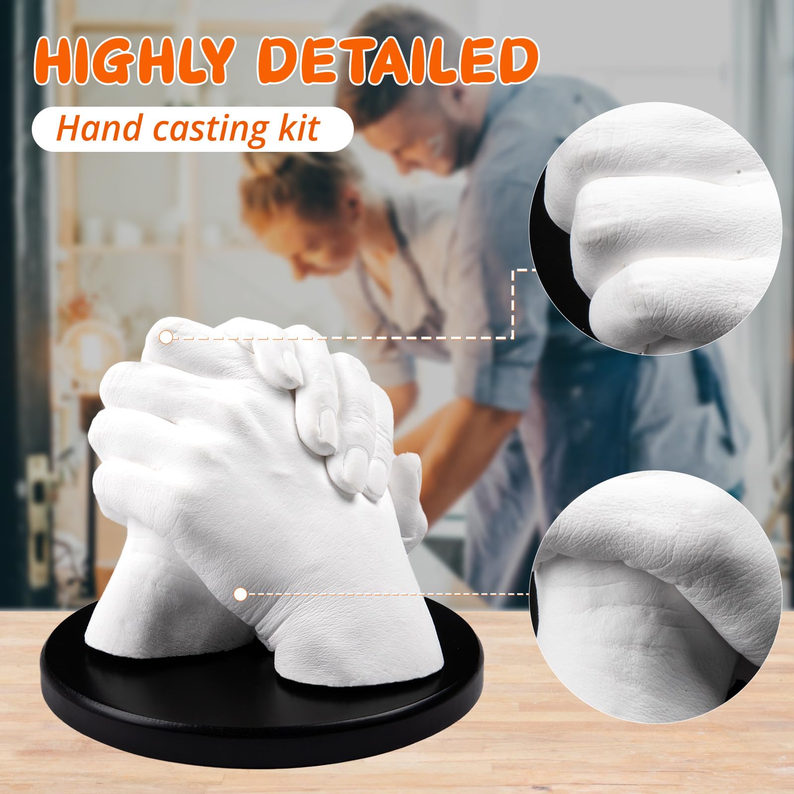HTVRONT Hand Casting Kit Couples - Plaster Hand Mold Casting Kit with Practice Kit, Gifts for Women & Men Sculpture Hand Molding Kit, Birthday Wedding Valentines Day Gift - for Her & Him