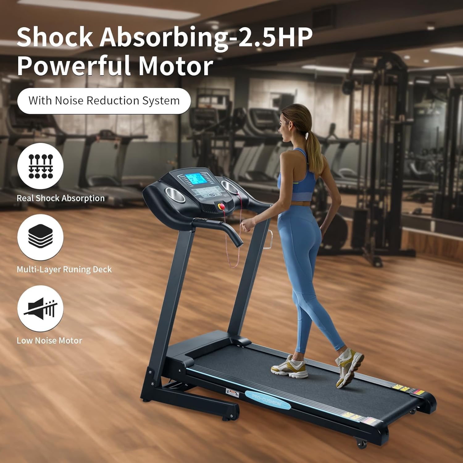 Treadmill with Auto Incline for Home Folding Treadmill with Incline 15 Pre-Set Training Programs Large LCD Display Running Machine Walking Jogging Running Exercise Machine for Office Workout