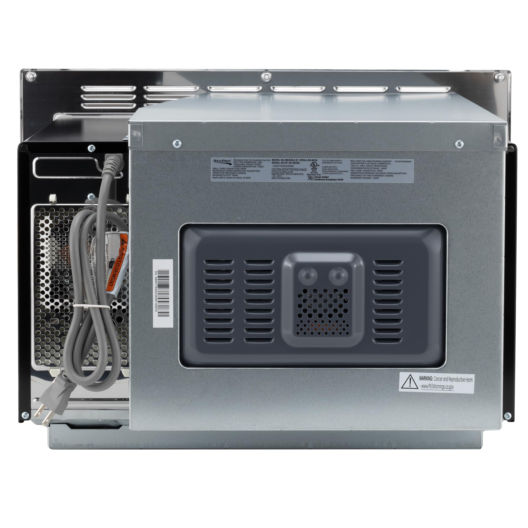 RecPro RV Convection Microwave Stainless Steel 1.1 cu. ft. | 120V | Microwave | Appliances | Direct Replacement for High Pointe and Greystone