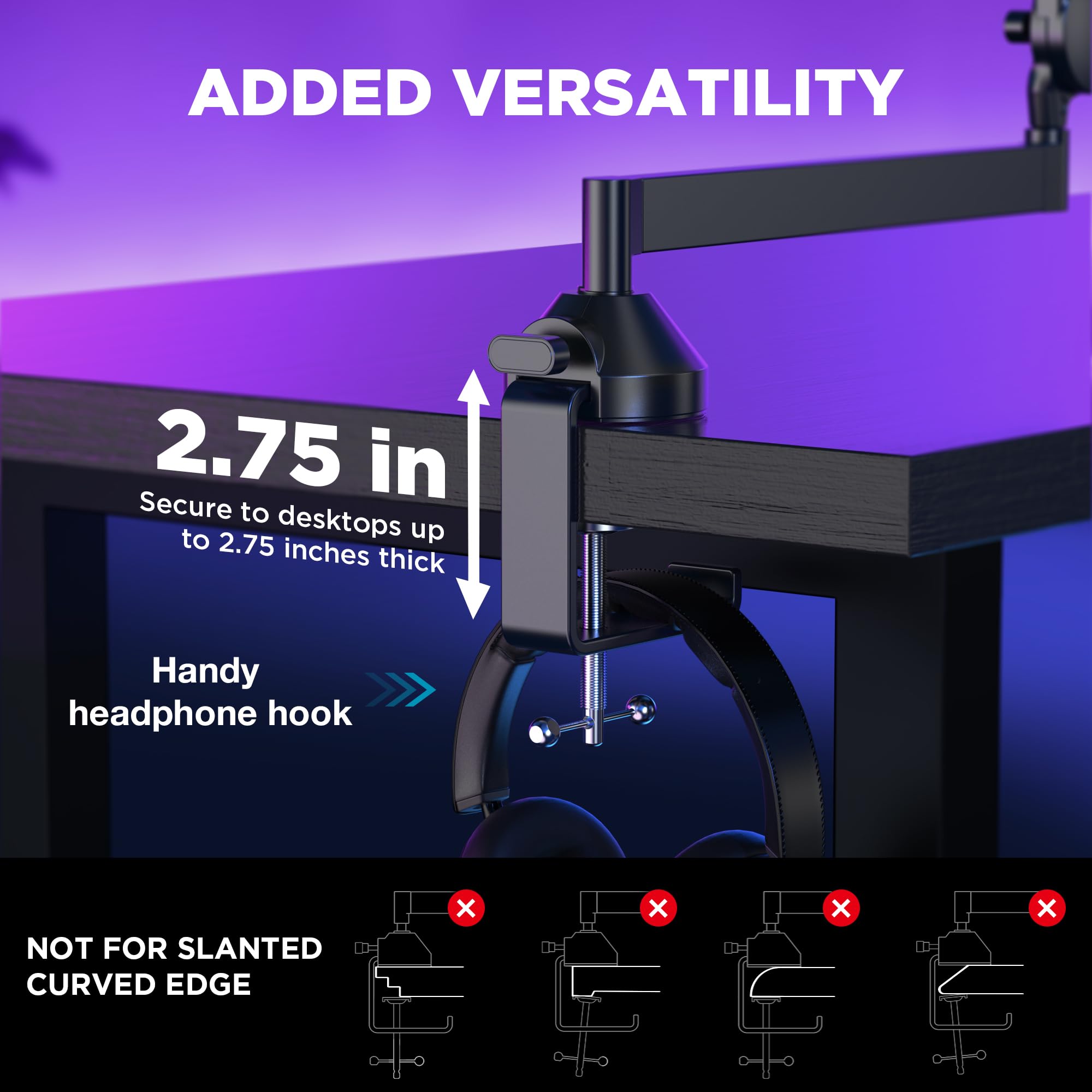InnoGear Low Profile Mic Arm, 360° Rotatable Microphone Boom Arm Mic Stand for Fifine AM8 K669B Blue Yeti HyperX QuadCast SoloCast AT2020, Desk Mount with Mic Clip 3/8" to 5/8", 3/8" to 1/4" Adapter