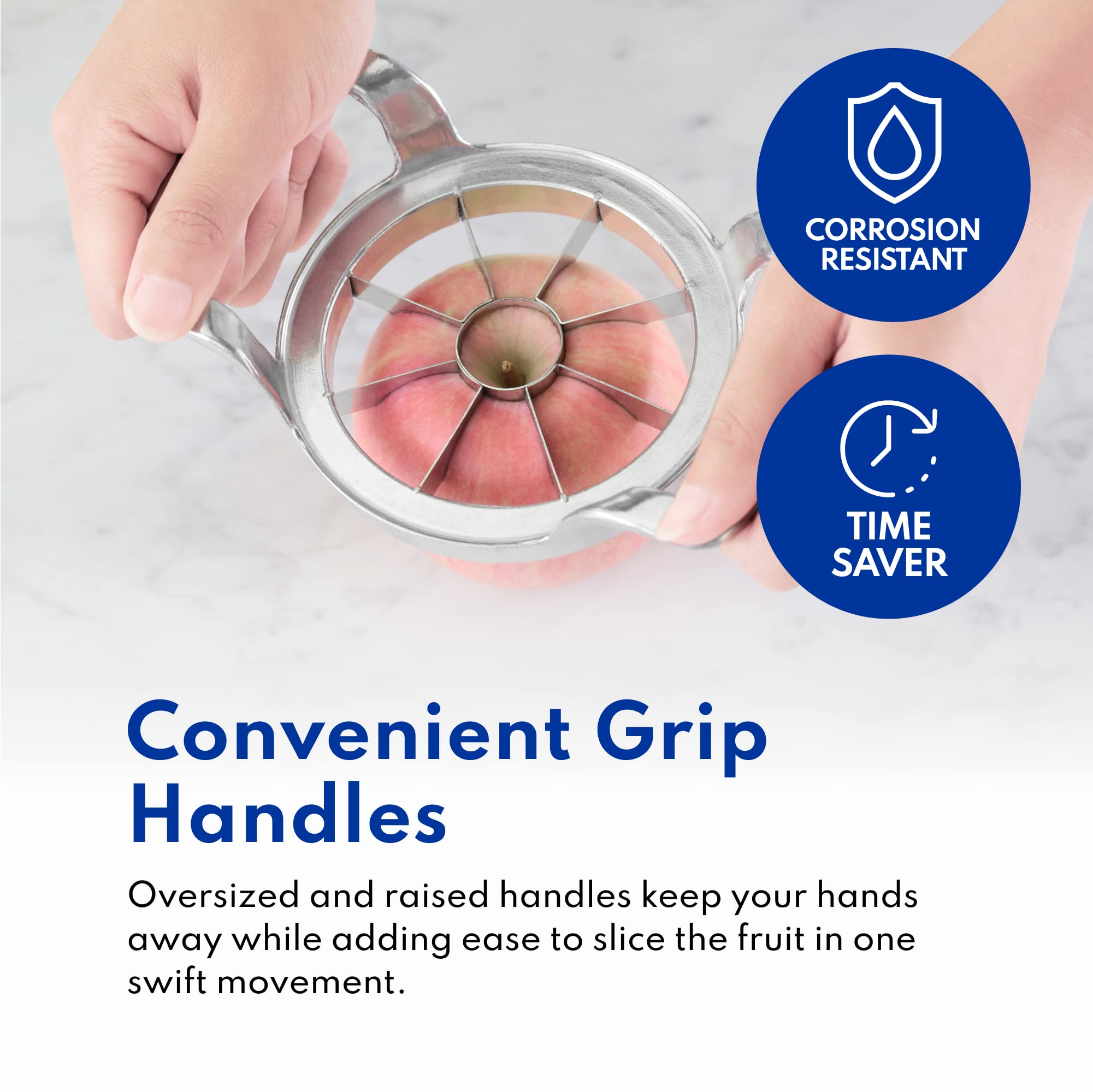 New Star Foodservice Heavy Duty Commercial Apple Corer and Divider, Silver
