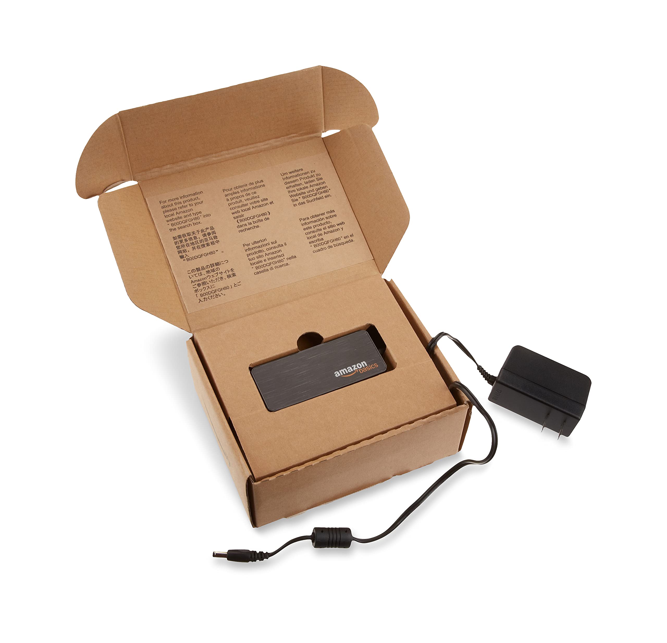Amazon Basics 4 Port USB to USB 3.0 Hub with 5V/2.5A power adapter