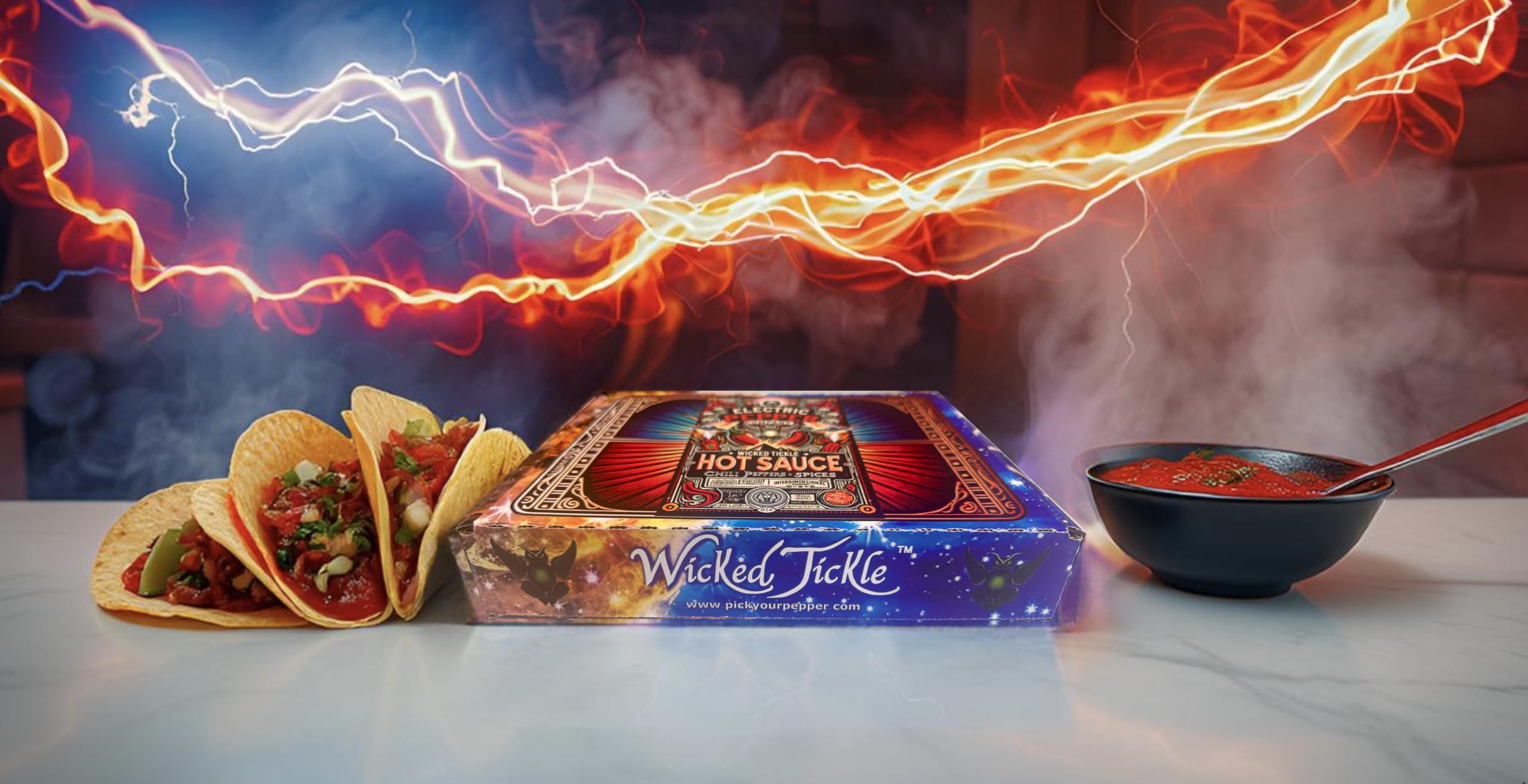 Wicked Tickle Hot Sauce Gift Set – Carolina Reaper, Scorpion, Ghost & Habanero, 4 Pack, 5 oz Bottles