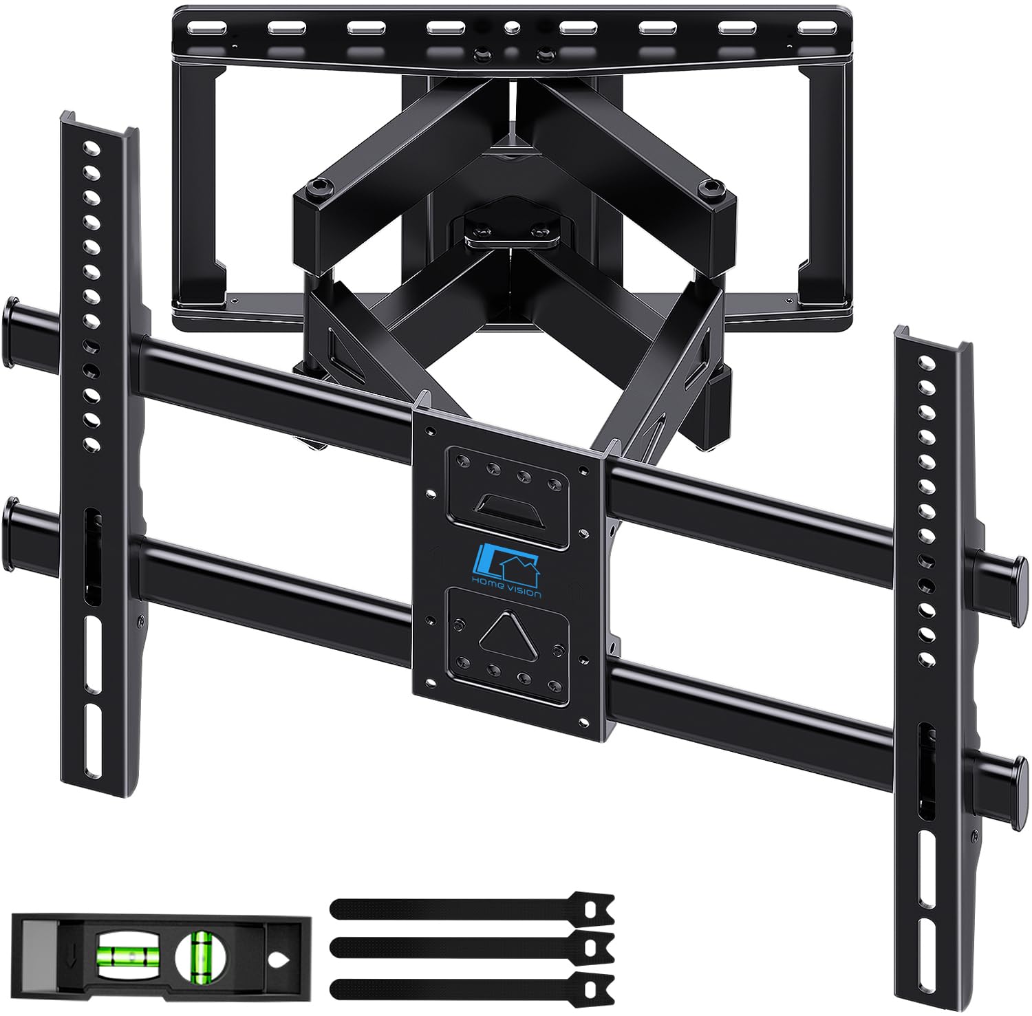 HOME VISION Full Motion TV Wall Mount for Most 32-85 inch TVs up to132lbs, Wall Mount TV Bracket Dual Articulating Arms, Swivel, Tilting, Leveling TV Mount, Max VESA 600x400mm, Fits 8"12"16" Wood Stud