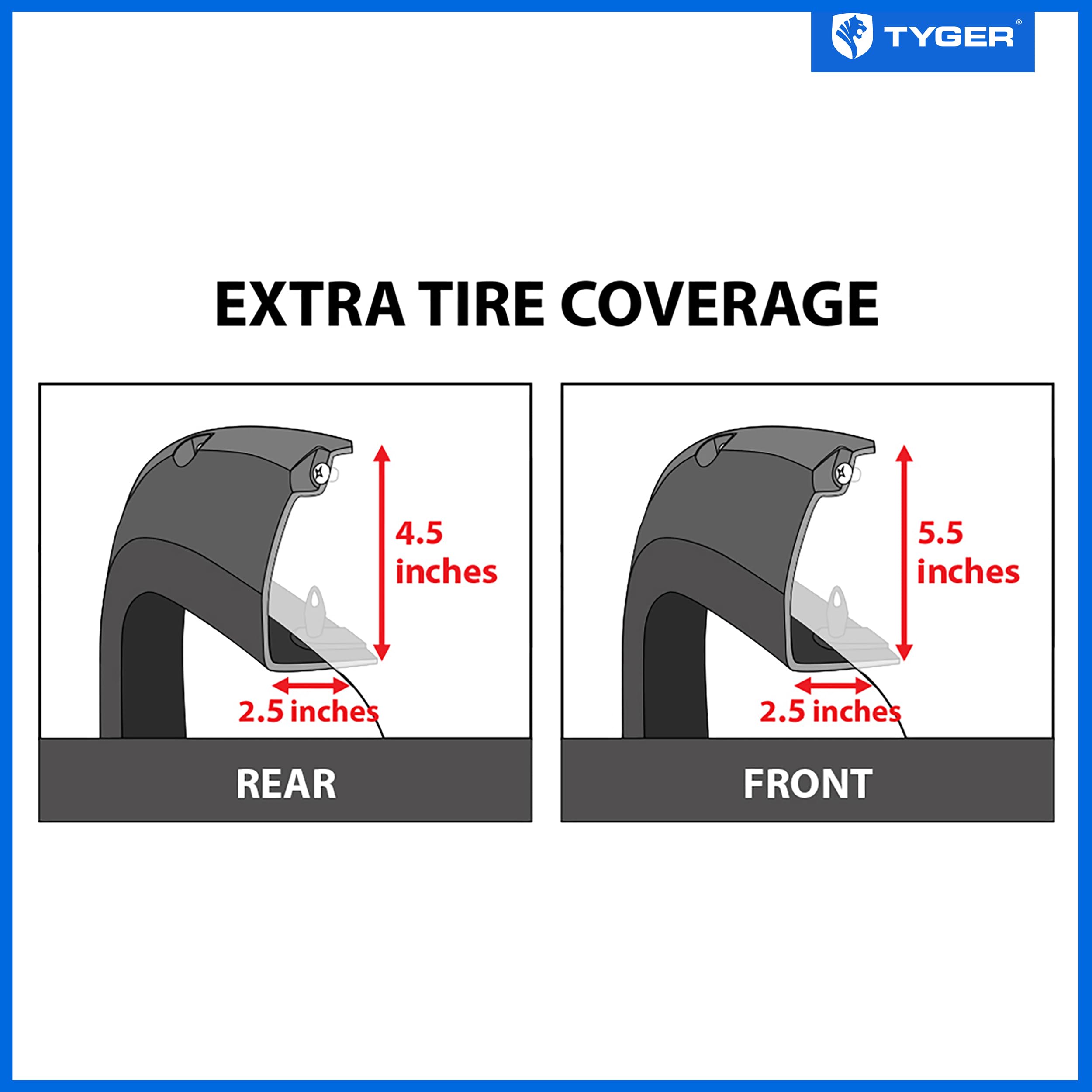 Tyger Auto Fender Flares Compatible with 2002-2008 Dodge Ram 1500; 2003-2009 2500 3500 (Not Fit 06-09 8ft Bed Models), Fine-Textured Paintable Bolt-Riveted Style 4pc | TG-FF8D4078