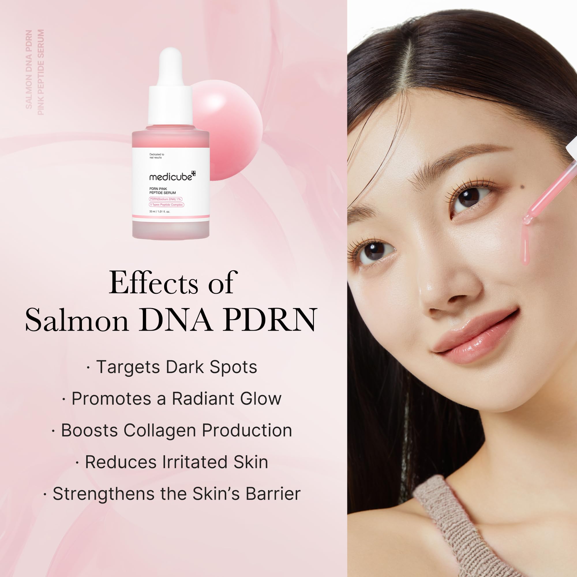 medicube Salmon DNA PDRN Pink Trio Set: Salmon DNA PDRN Pink Peptide Serum and Salmon DNA PDRN Pink CICA Soothing Toner and Salmon DNA PDRN pink collagen jelly gel mask (4ea)