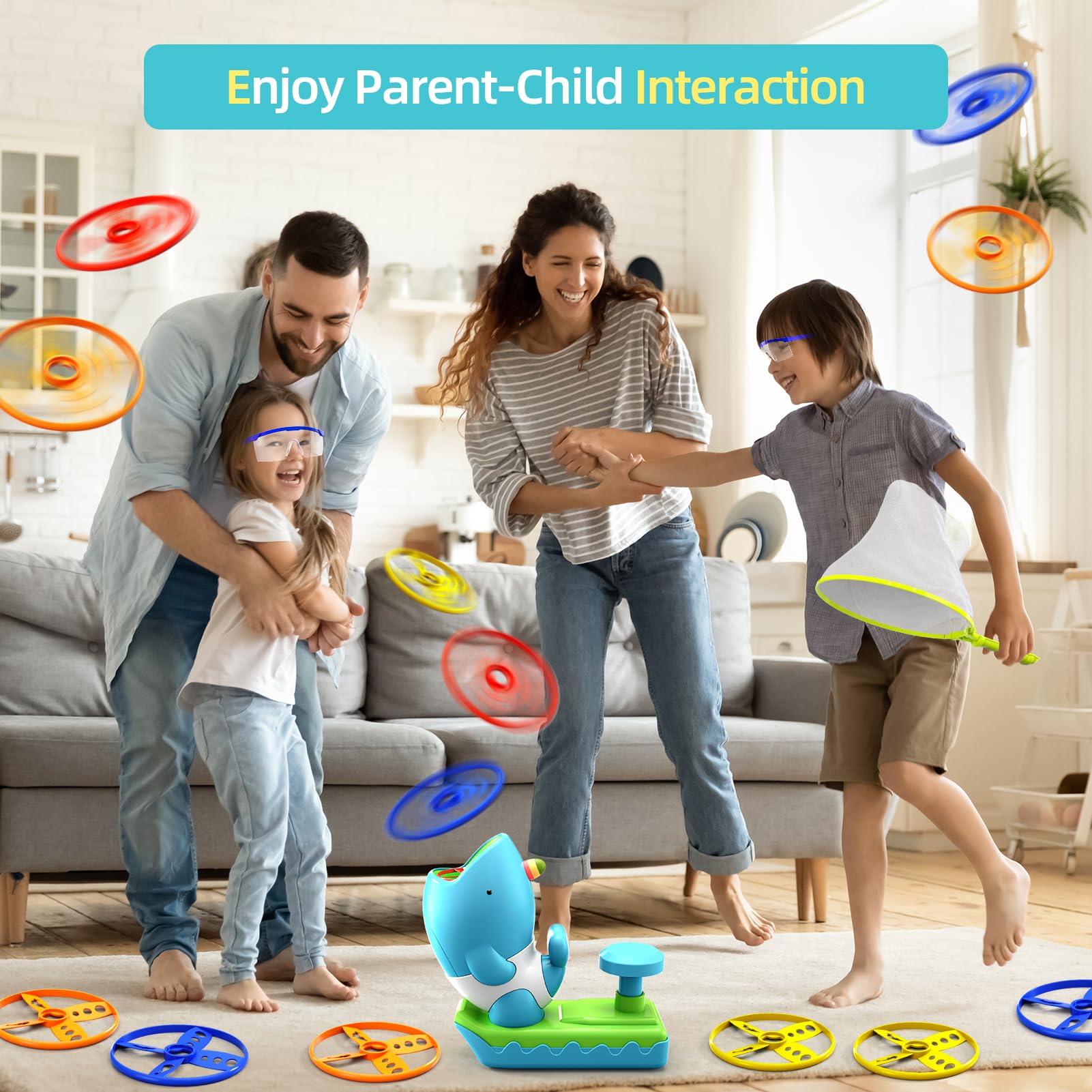 WATUDOU 29 PCS Flying Disc Launcher Outdoor Indoor Game Toys Gifts for 3 4 5 6 Year Old Boys Kids, Outdoor Outside Game Toys for Kids Boys Ages 3-5 4-8, Ideal 3 4 5 6 Year Old Boys Birthday Gifts