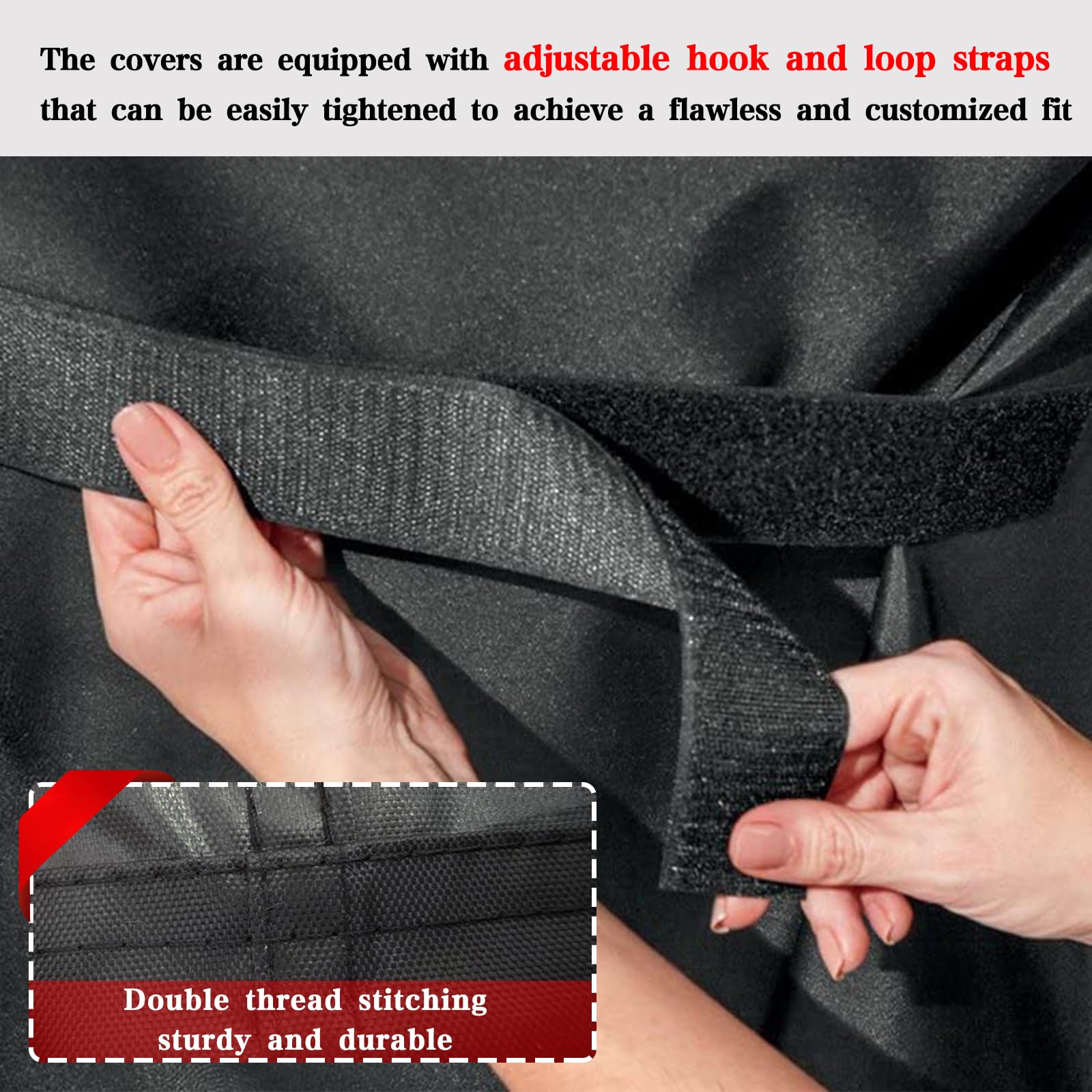 Grill Cover 600D Heavy Duty BBQ Grill Cover for Outdoor Grill, Waterproof, Anti-UV, Rip-Proof, Fade Resistant Material, Barbecue Cover with Hook-and-Loop Straps, (52" L x 24" W x 48" H, Black)