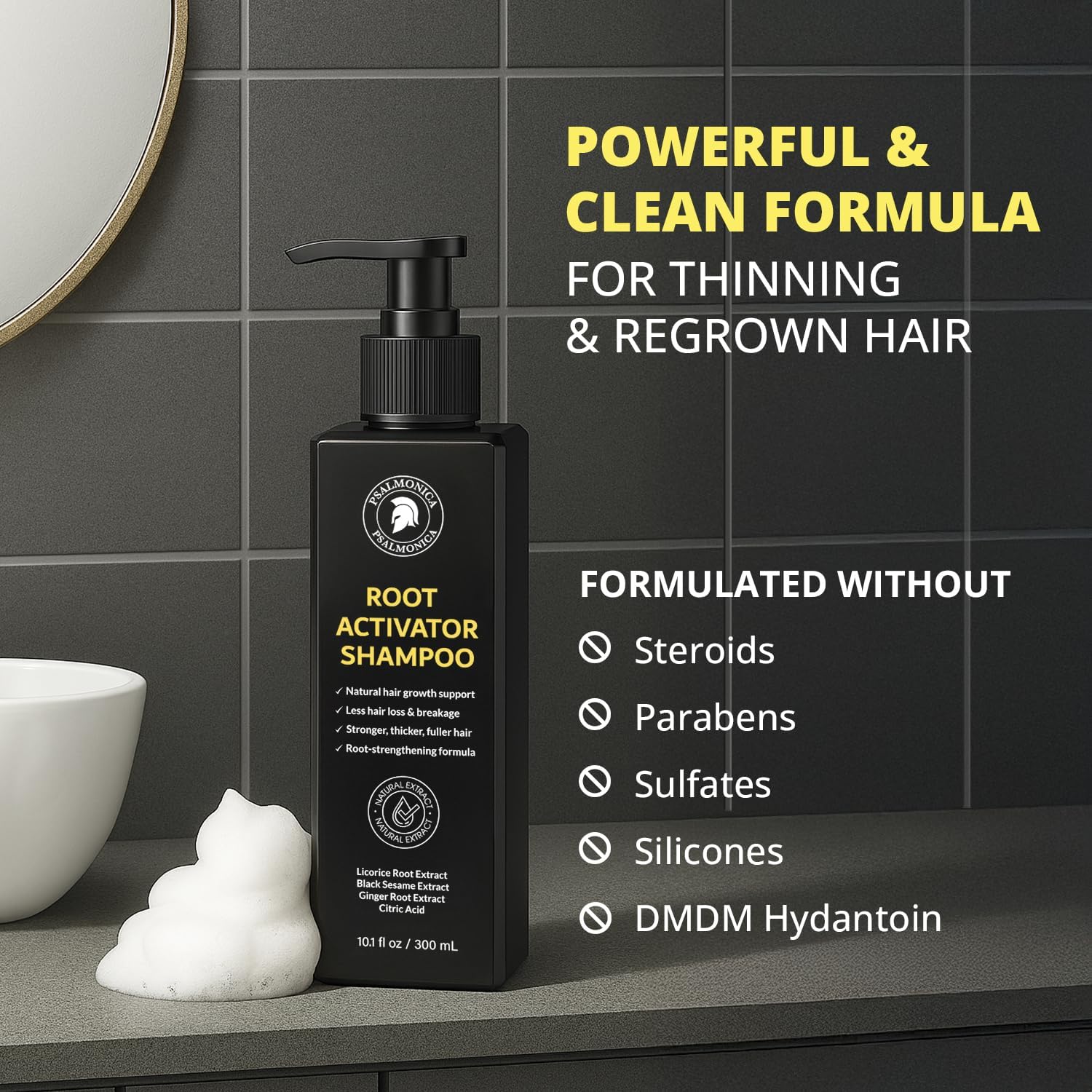 Root Activator Shampoo for Men: Hair Growth Shampoo for Hair Loss and Thinning Hair - Hair Loss Regrowth Shampoo for Men Women (Refreshing Scent)