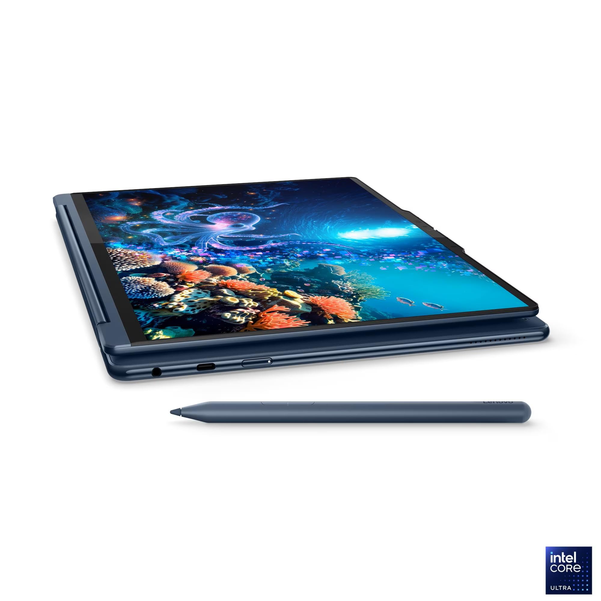 Lenovo Yoga 9i 2-in-1 Aura Edition Laptop with Intel Core Ultra 7 258V Processor,14” 2.8K 1,100 nits(HDR) OLED, Touchscreen Display, 32GB LPDDR5X-8533MT/s Memory, 1TB SSD, Wi-Fi 7, Pen, and Win 11 Pro
