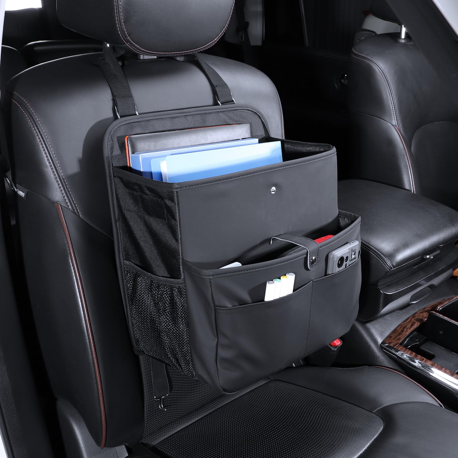 TAIKOO Front Seat Car Organizer,Car File Organizer-Hanging Letters/Legal Folders/Laptops and Tablets,Car Office Large Capacity A4 Letter Sized Document Storage Bag