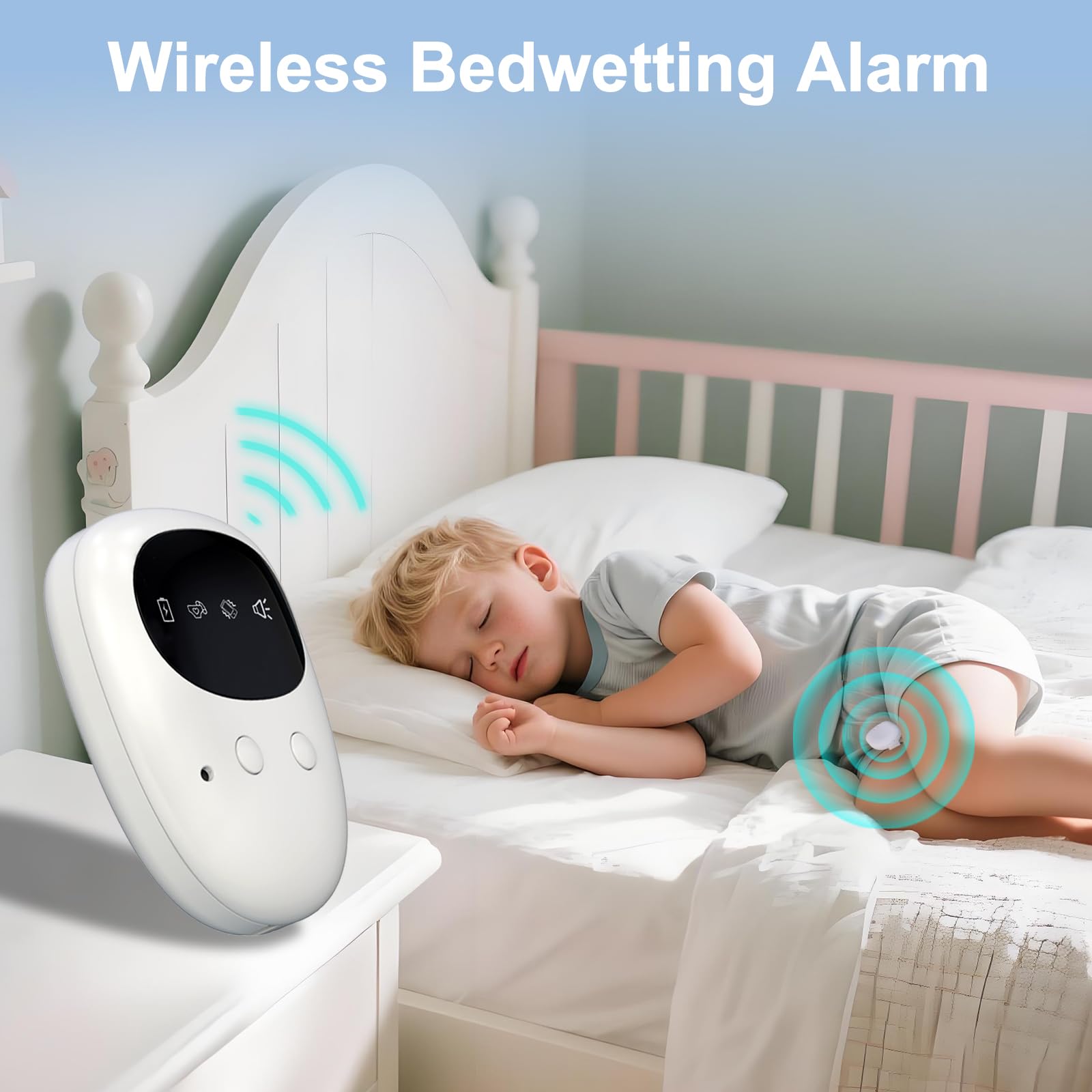 New Wireless Bed Wetting Alarm for Boys and Girls, USB-C Rechargeable Bedwetting Alarm with 3 Working Modes, Bed Wetting Solutions for Kids, Elderly, Night Time Potty Training for Kid