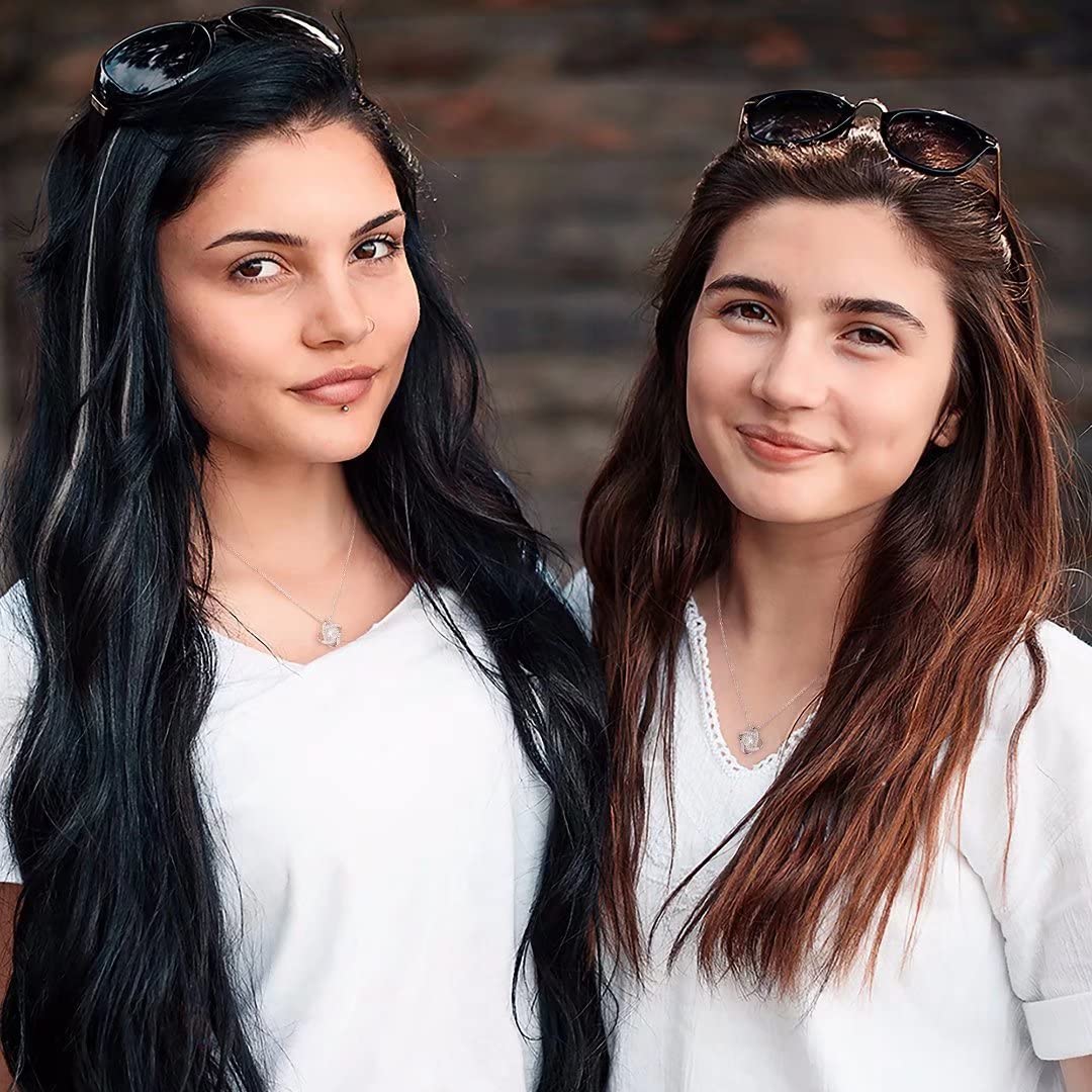 IEFLIFE Sister Gifts Sister Necklace, 925 Sterling Silver Love Knot Pendant Necklace Sister Jewelry Mothers Day Valentines Gifts Sister Gifts from Sister for Her